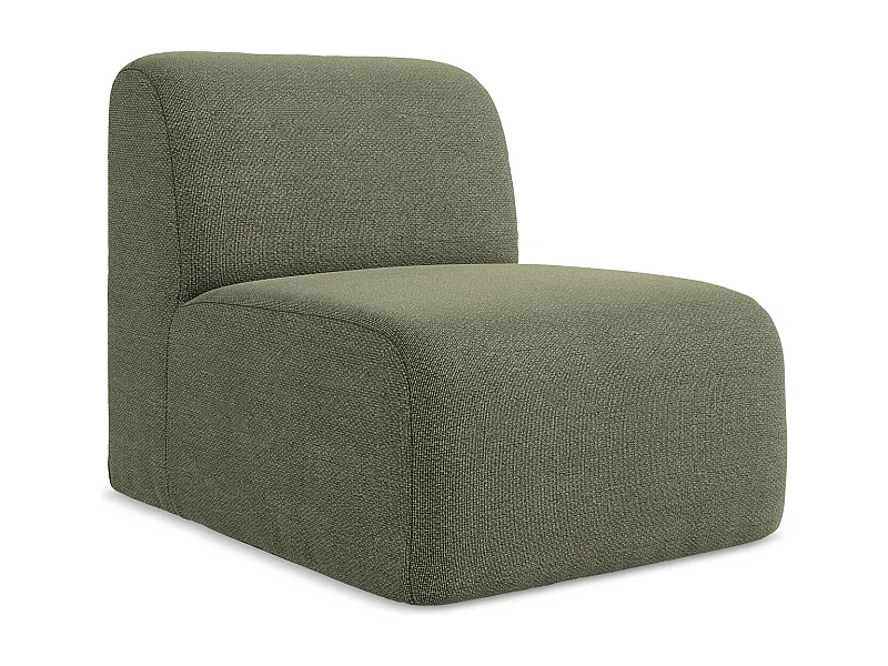 Fauteuil pour canapé modulable en tissu bouclette - olive - LANI
