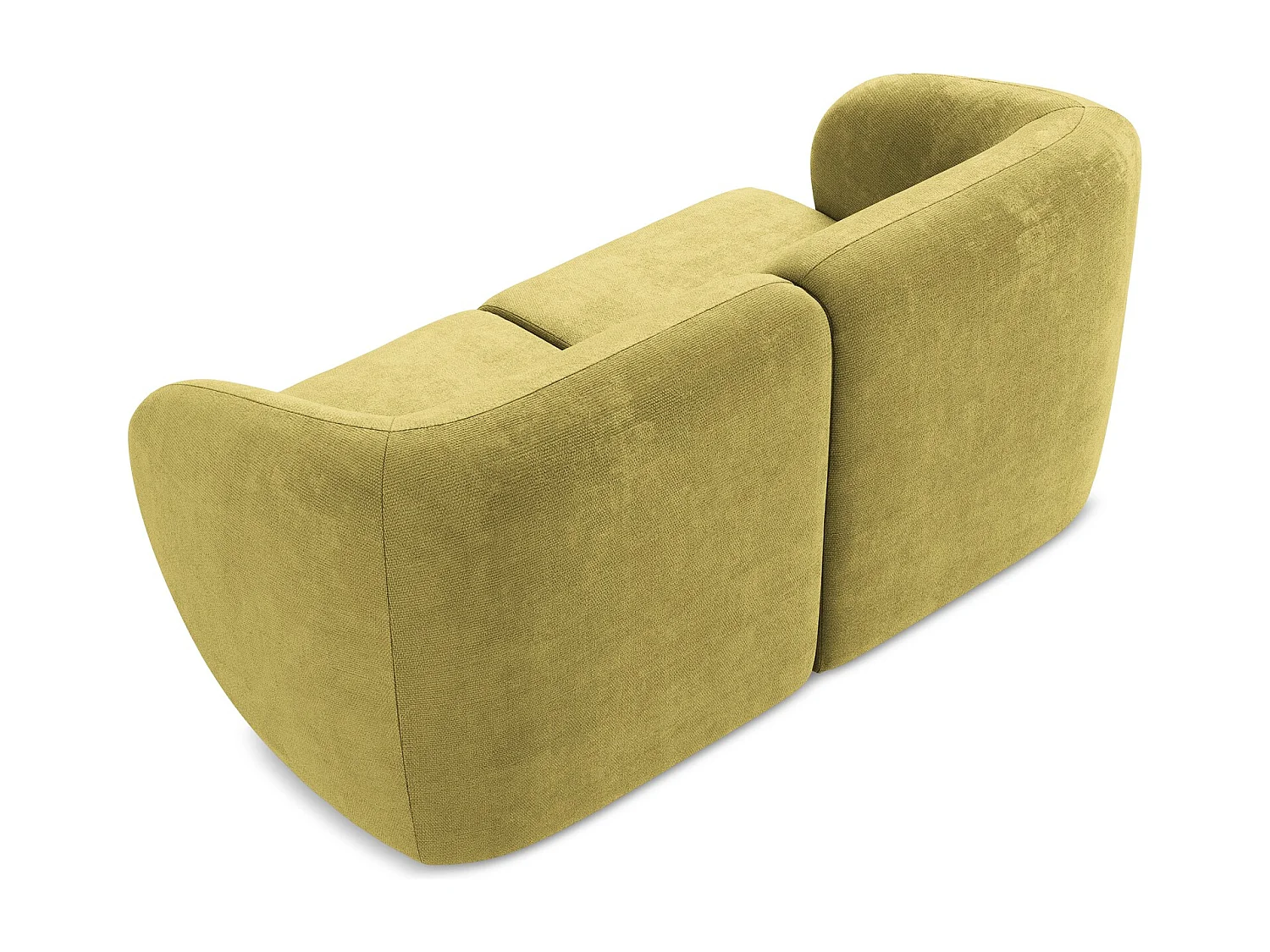 Canapé modulable 2 places en tissu chenille - vert citron - LANI