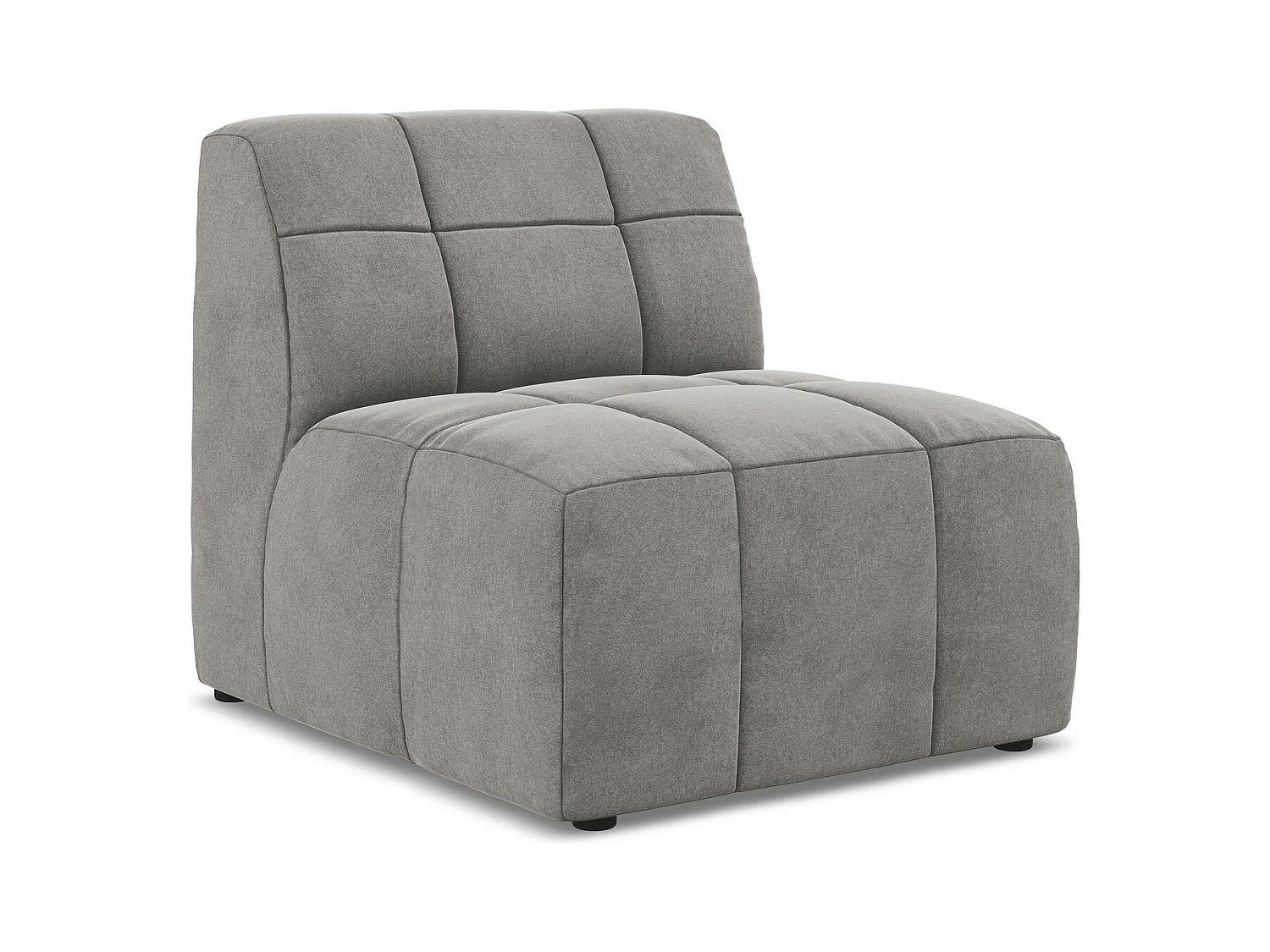 Fauteuil pour canapé modulable en velours - gris - ALOHA