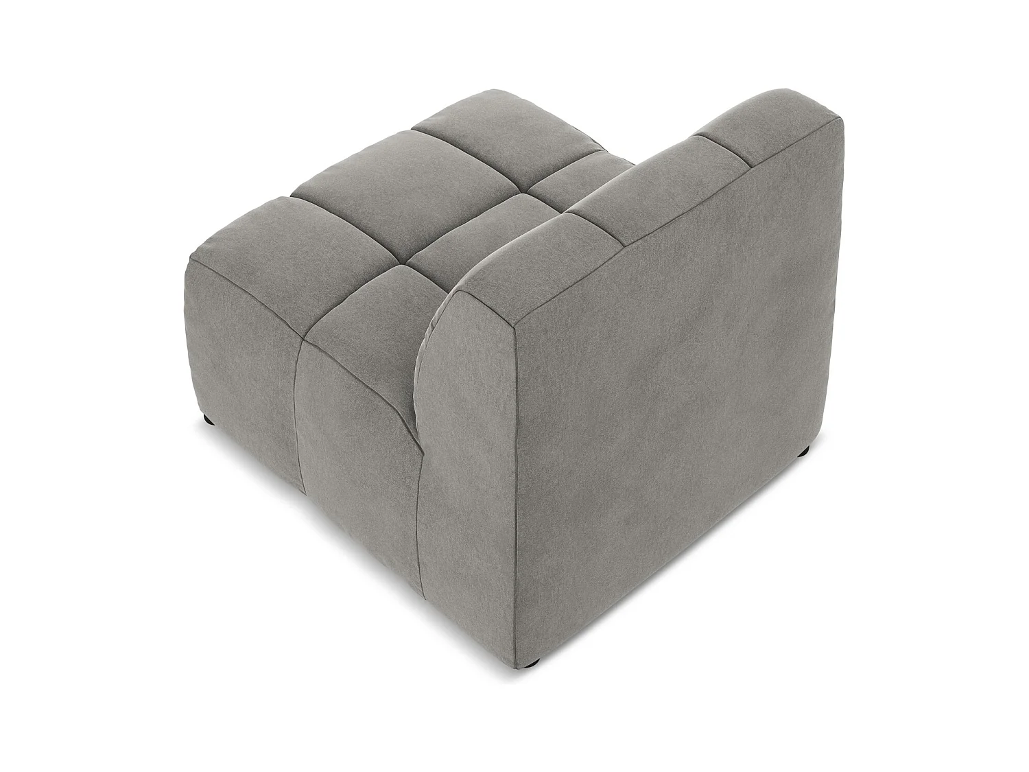 Fauteuil pour canapé modulable en velours - gris - ALOHA