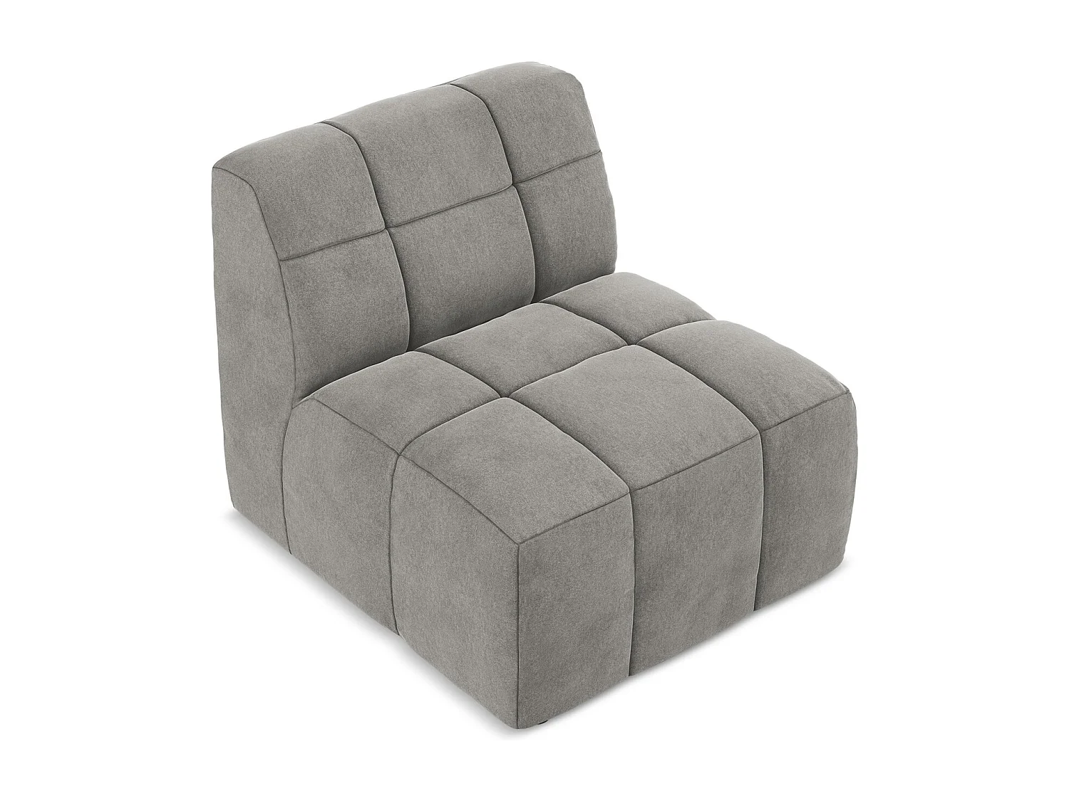 Fauteuil pour canapé modulable en velours - gris - ALOHA