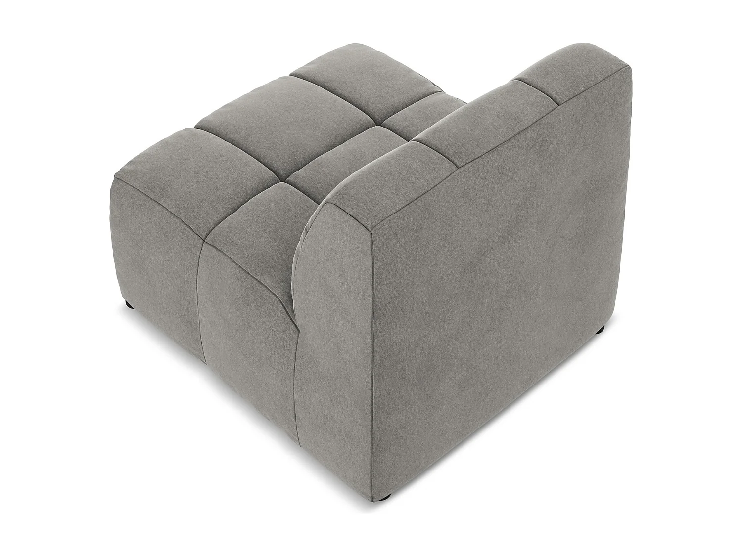 Fauteuil pour canapé modulable en velours - gris - ALOHA