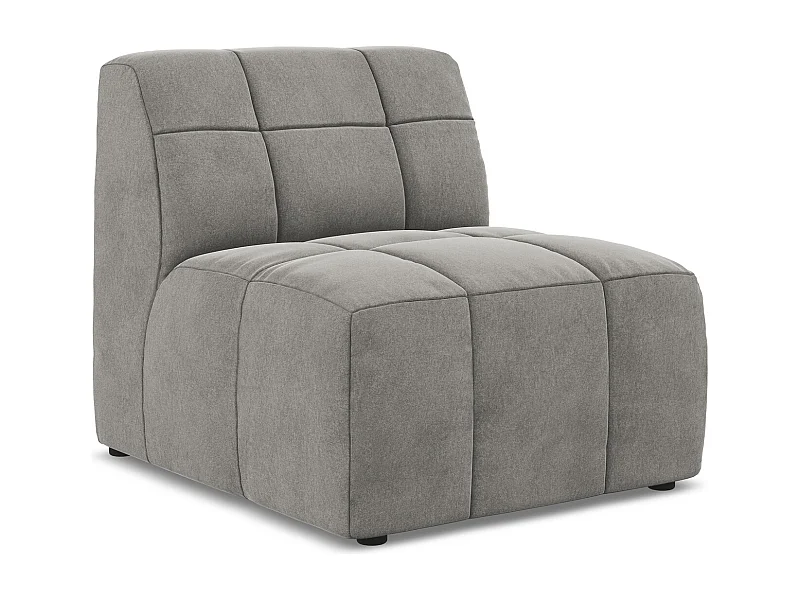 Fauteuil pour canapé modulable en velours - gris - ALOHA