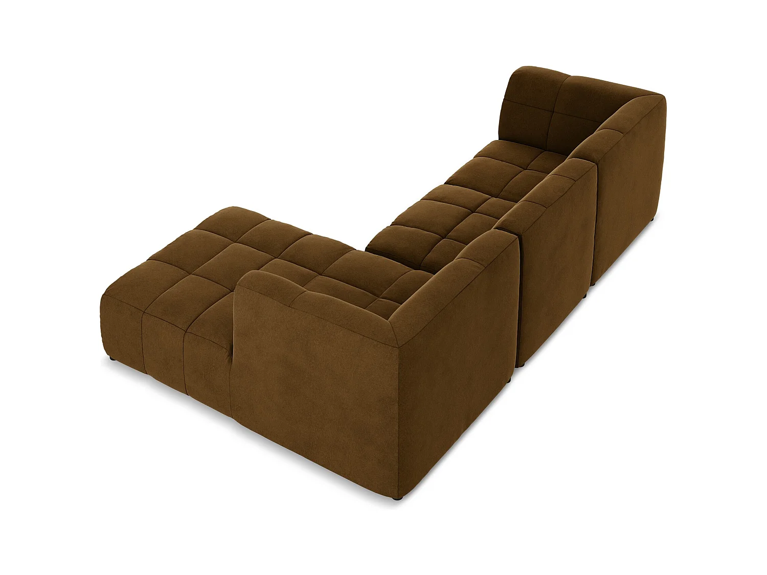 3-Sitzer Modulares Ecksofa - Ecke Rechts - Samt - Senf - ALOHA