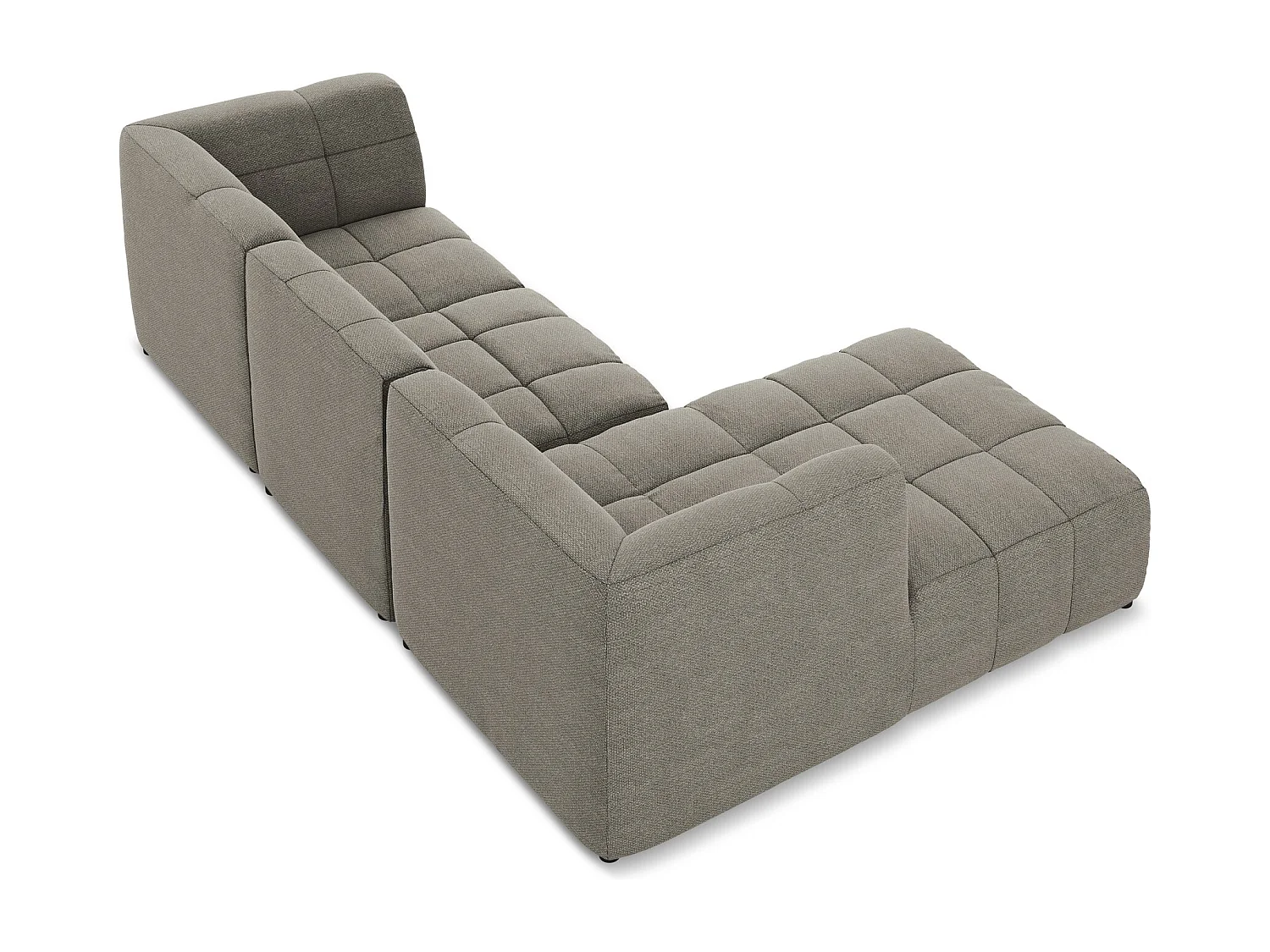 Modulaire hoekbank links van grijs bouclé - ALOHA