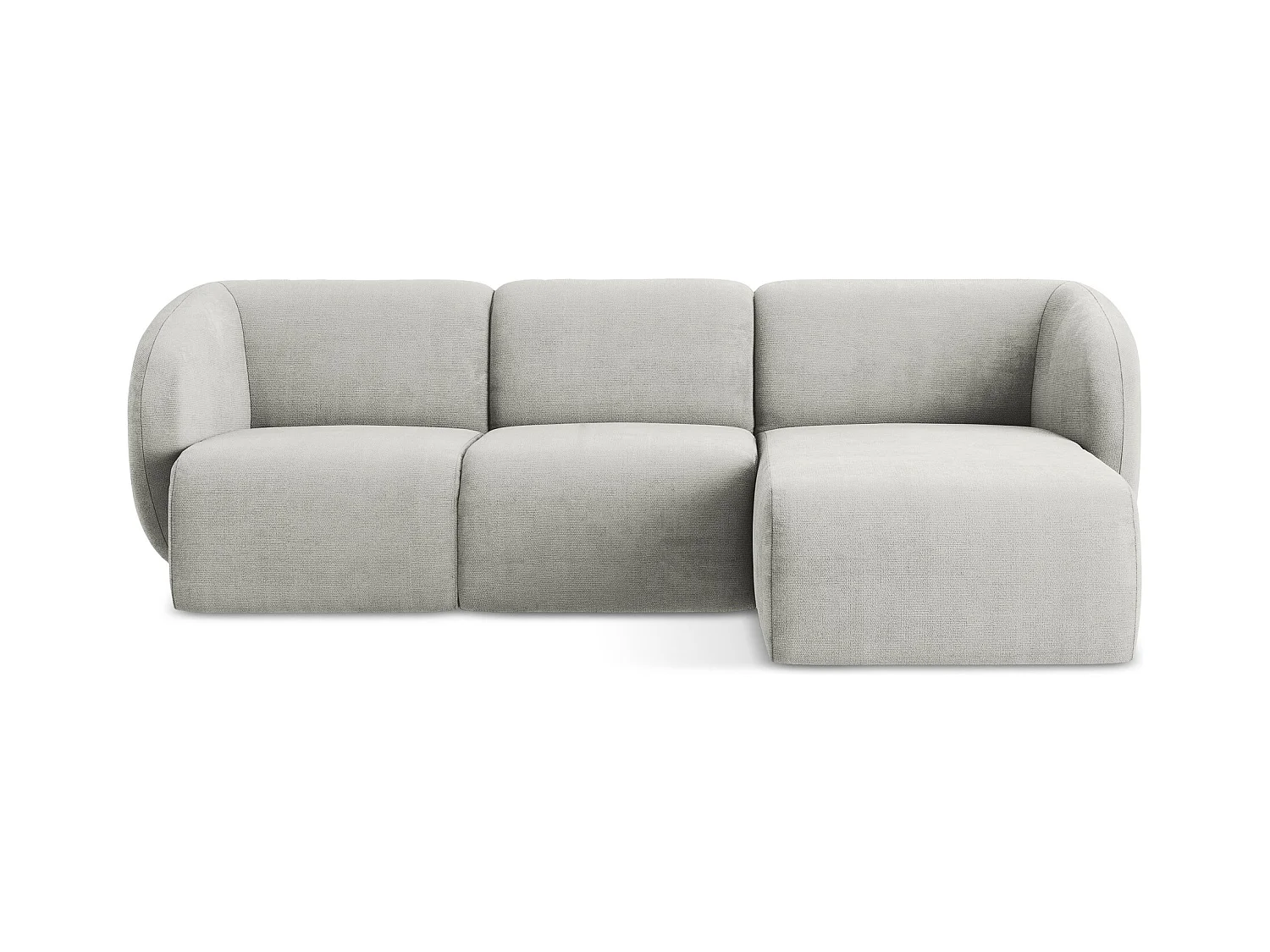 3-Sitzer Modulares Ecksofa - Ecke Rechts - Chenille - Hellgrau - LANI