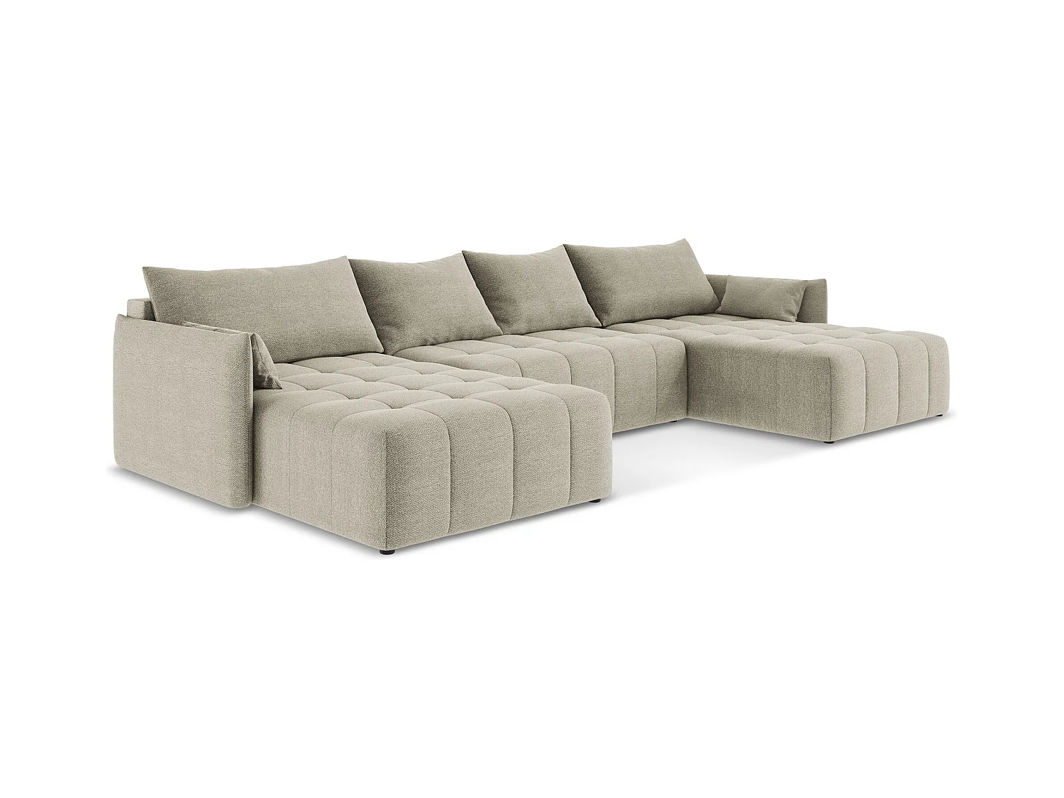 Sofa panoramiczna - z tkaniny bouclé - kreci - MOKU