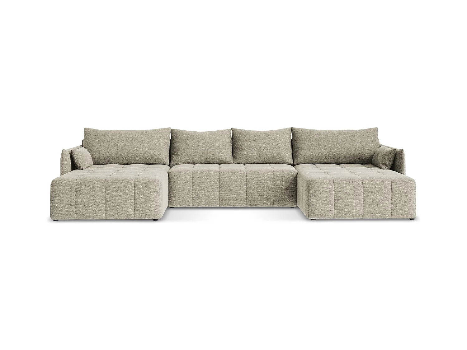 Sofa panoramiczna - z tkaniny bouclé - kreci - MOKU