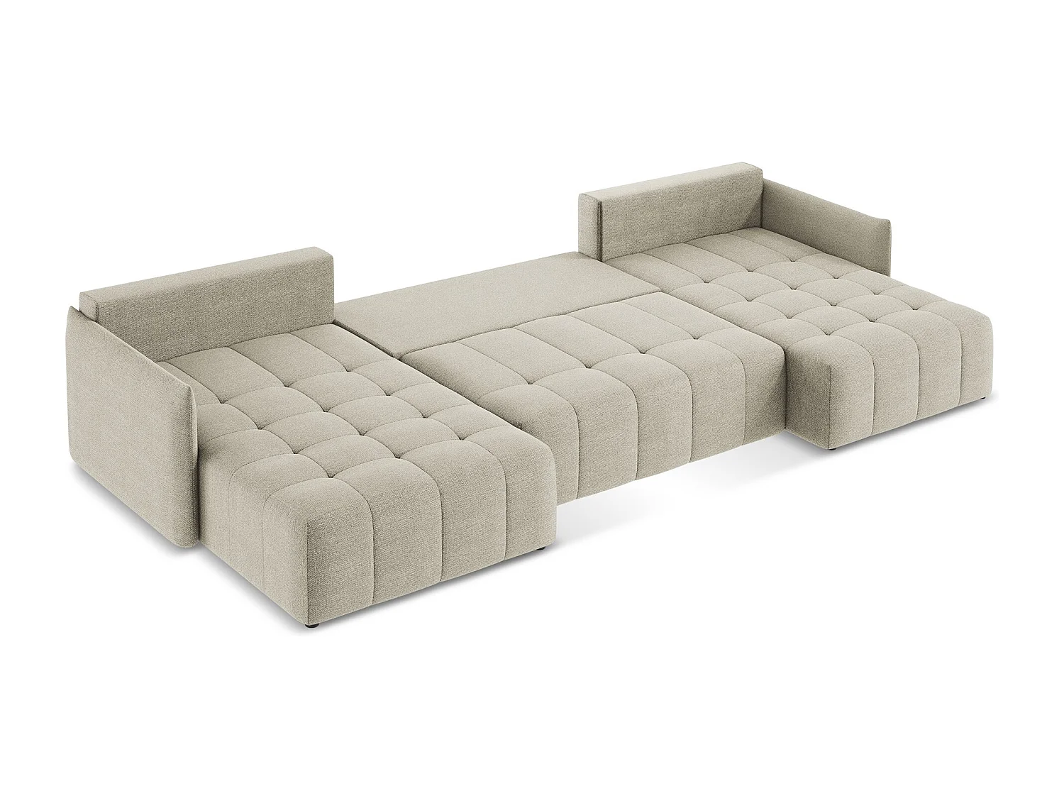 Sofa panoramiczna - z tkaniny bouclé - kreci - MOKU