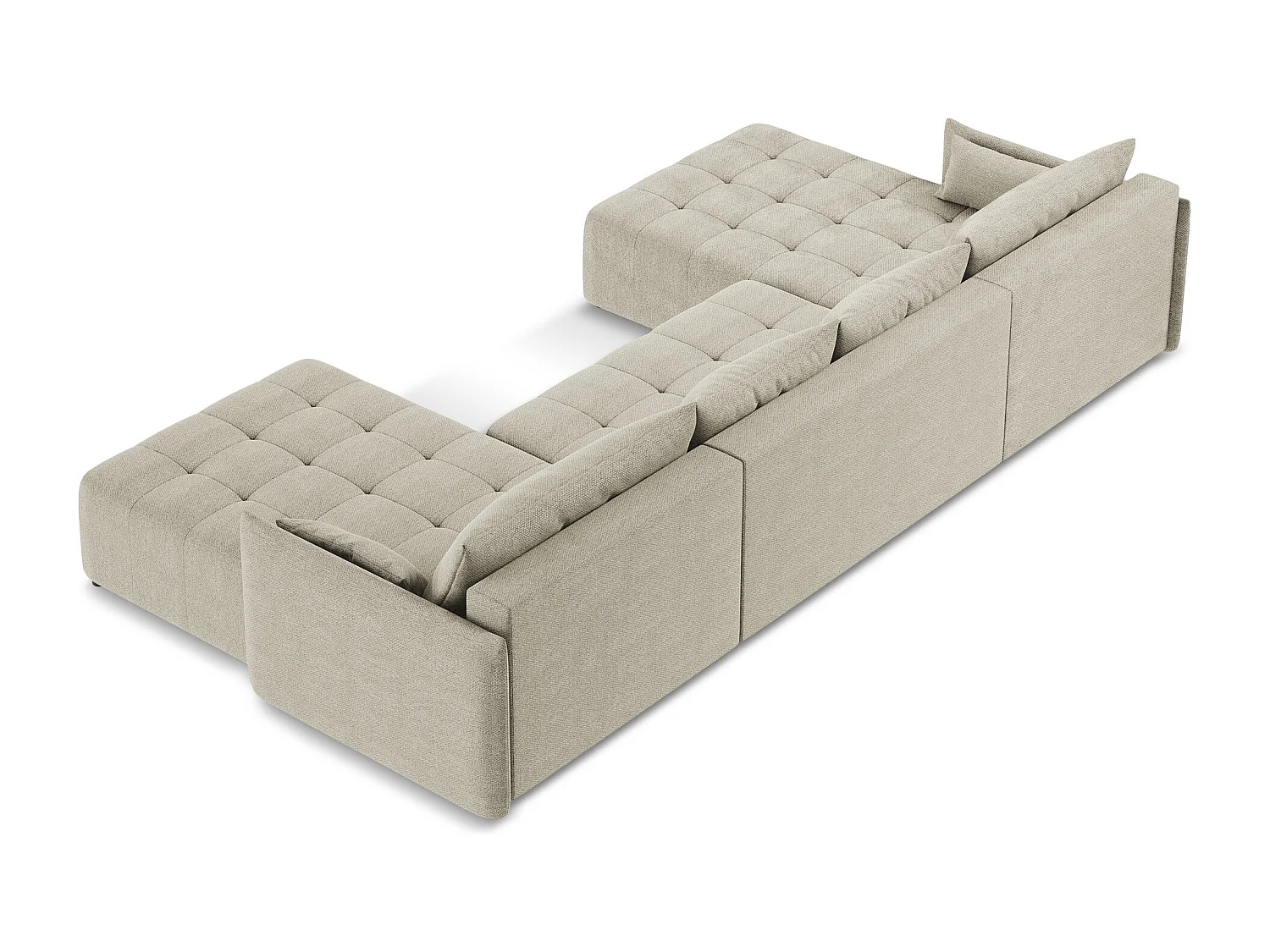 Sofa panoramiczna - z tkaniny bouclé - kreci - MOKU