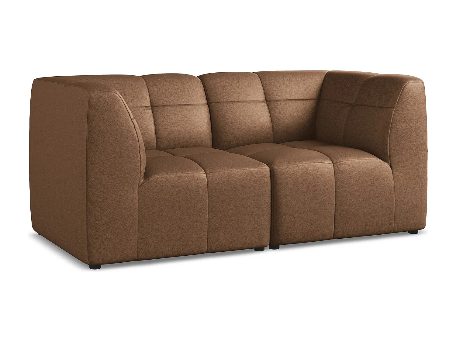 Modułowa sofa 2-osobowa - ze skóry syntetycznej - czekoladowy - ALOHA