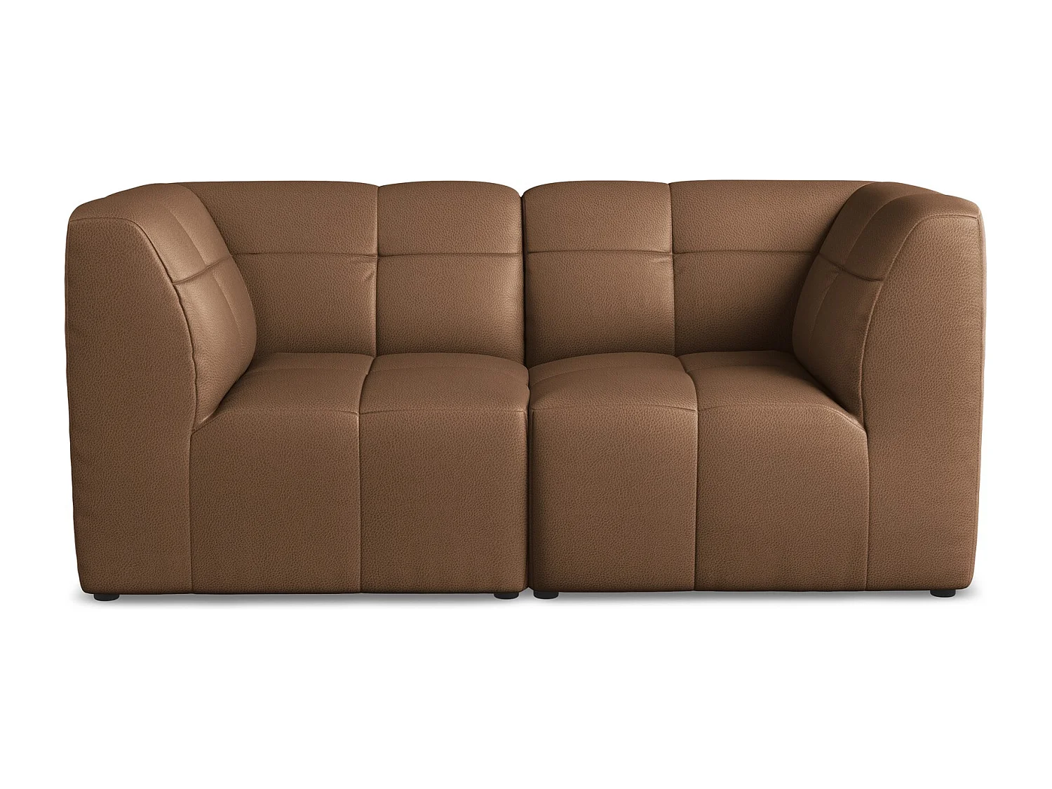 Modułowa sofa 2-osobowa - ze skóry syntetycznej - czekoladowy - ALOHA