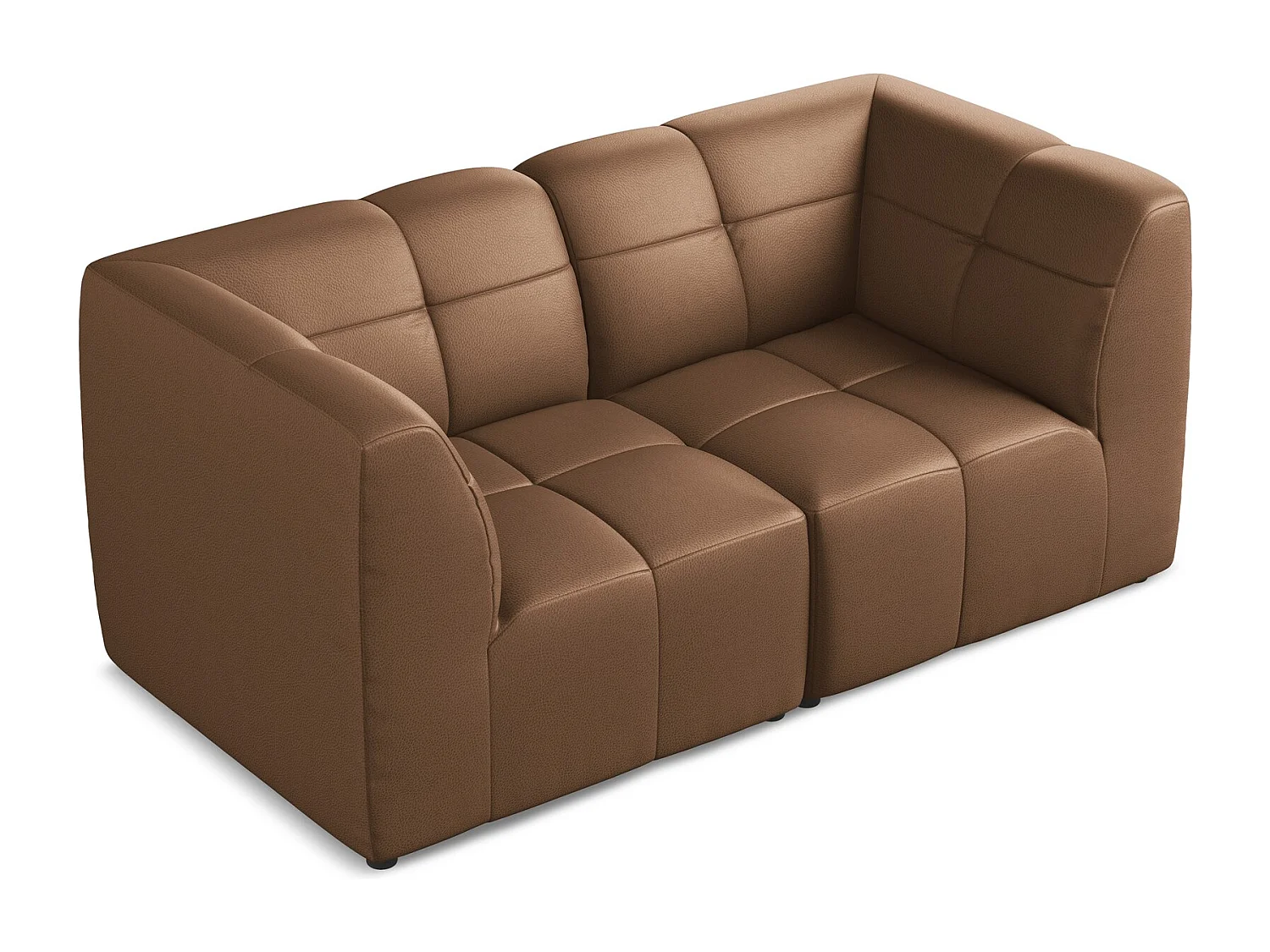 Modułowa sofa 2-osobowa - ze skóry syntetycznej - czekoladowy - ALOHA
