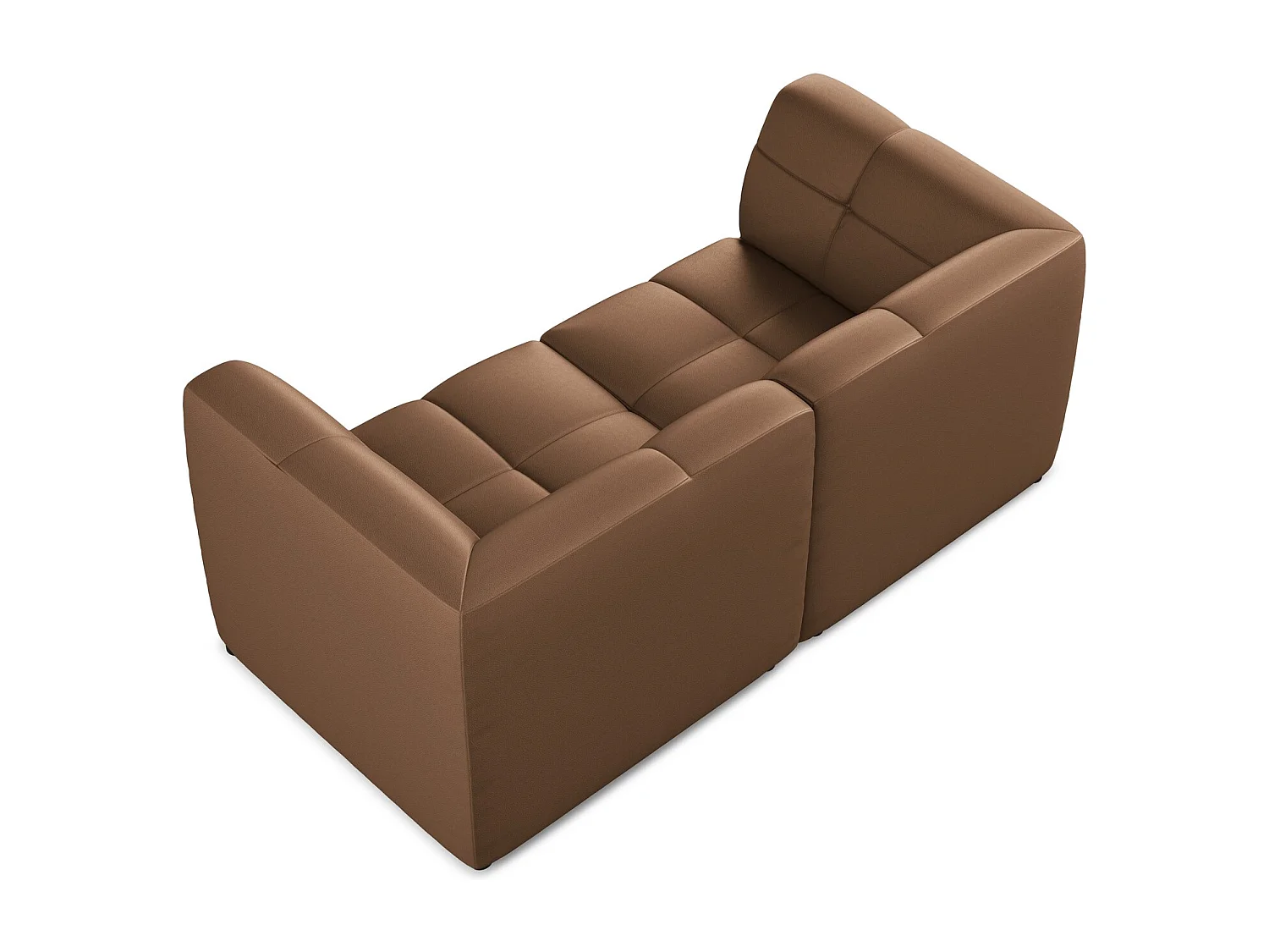 Modułowa sofa 2-osobowa - ze skóry syntetycznej - czekoladowy - ALOHA