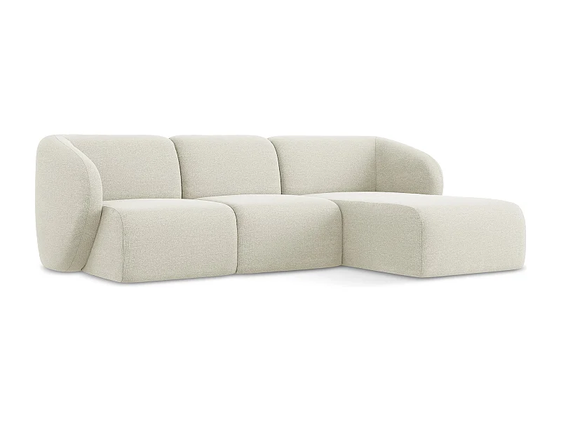 Modulaire hoekbank rechts van zand bouclé - LANI