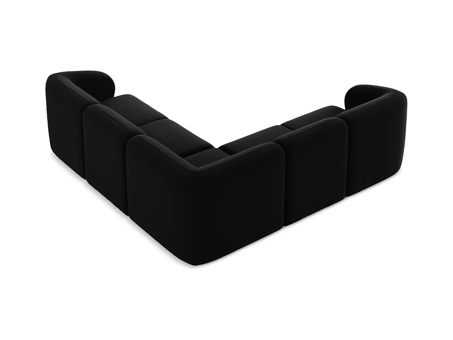 Modulares Ecksofa - - Samt - Schwarz - LANI