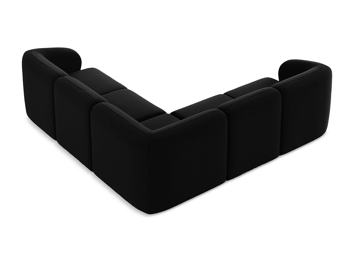 Modulaire hoekbank van zwart velours - LANI