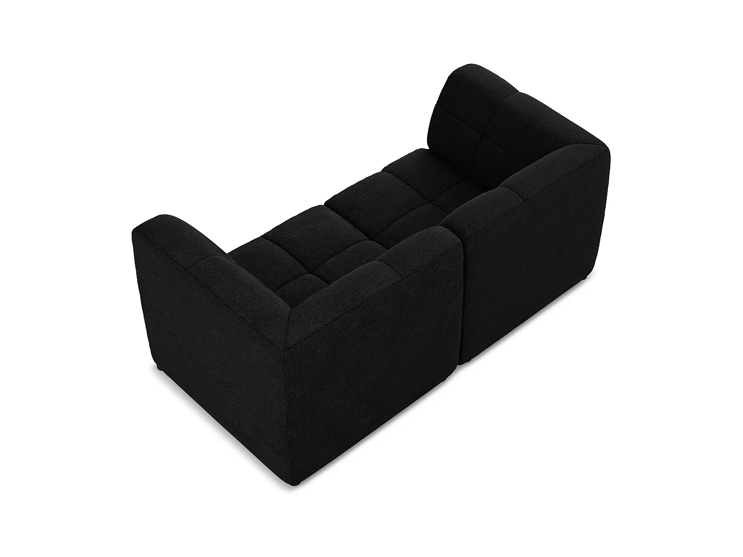 Canapé modulable 2 places en tissu bouclette - noir - ALOHA