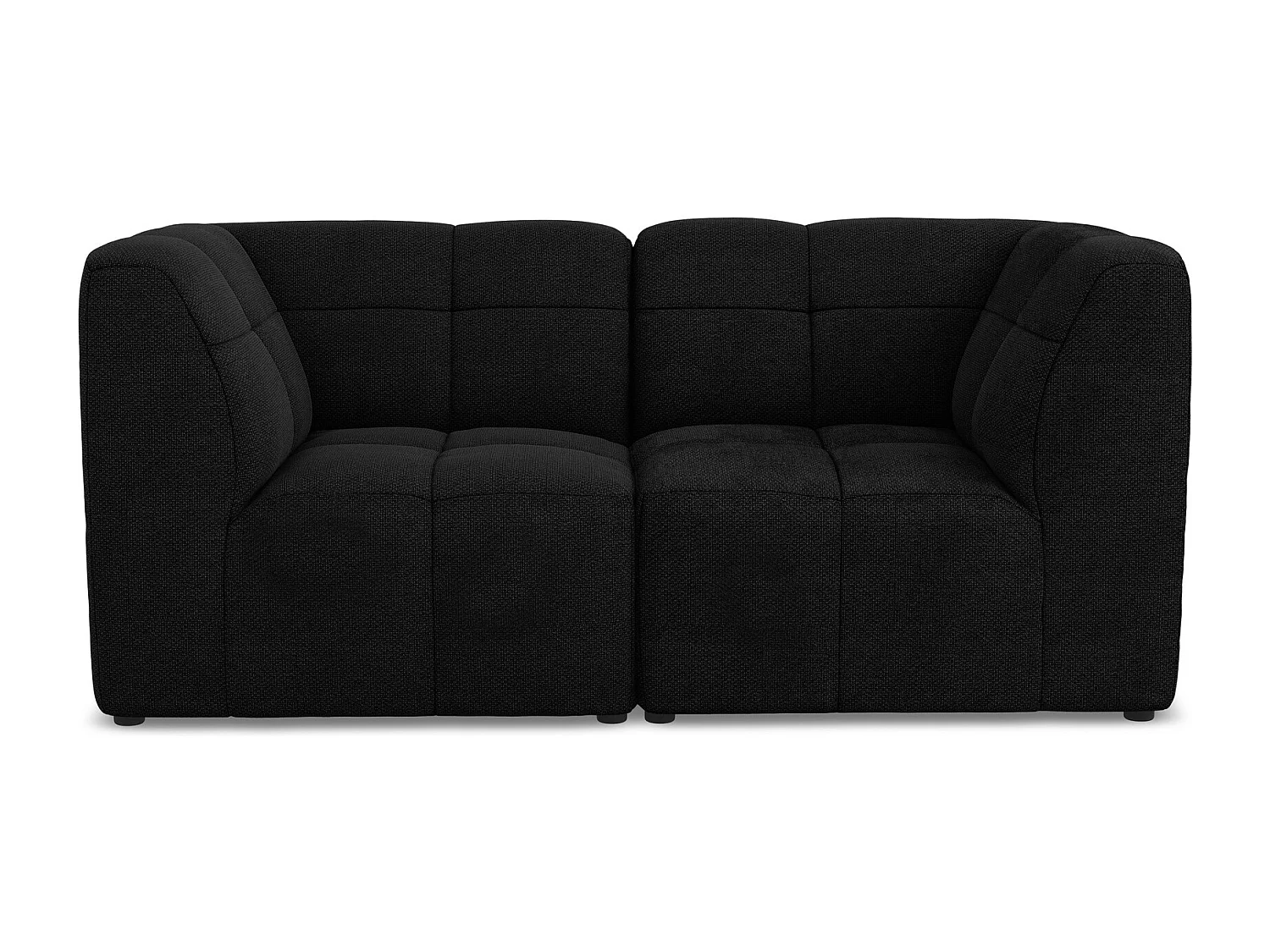 Canapé modulable 2 places en tissu bouclette - noir - ALOHA