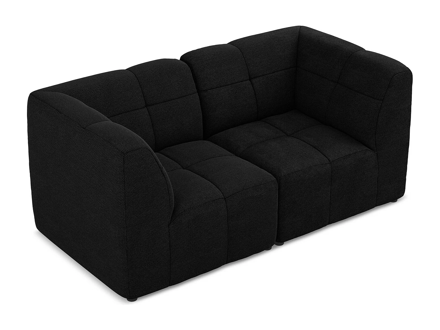 Canapé modulable 2 places en tissu bouclette - noir - ALOHA