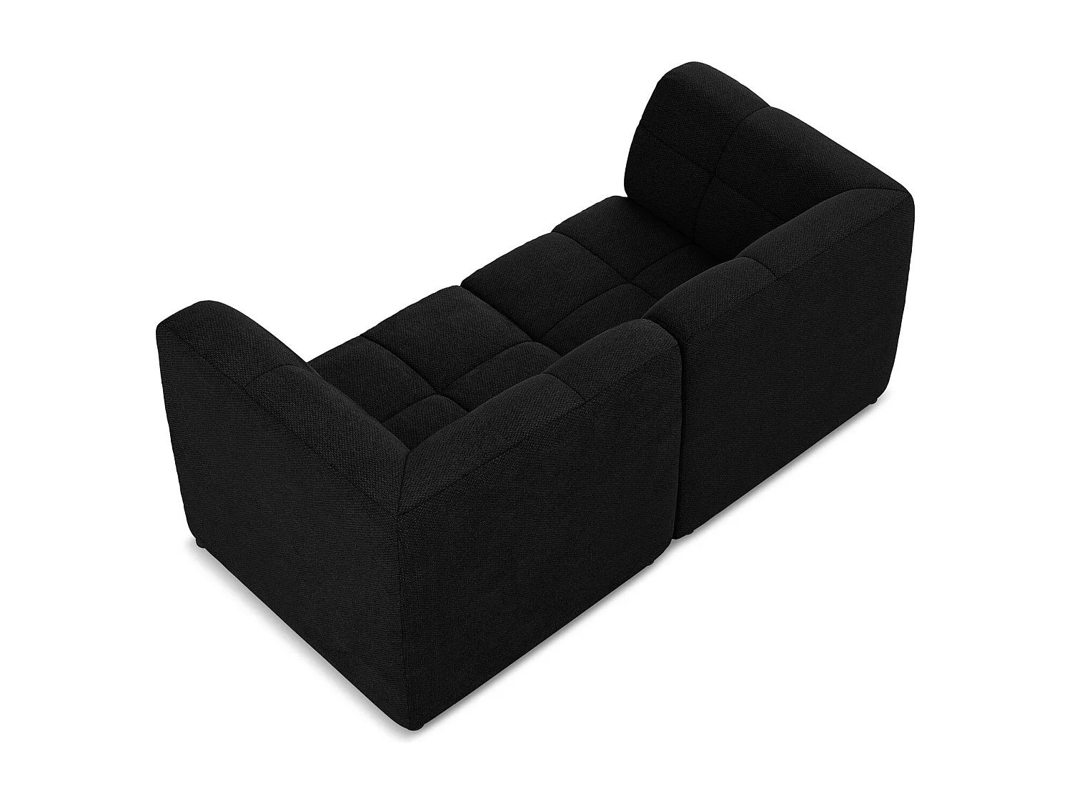 Canapé modulable 2 places en tissu bouclette - noir - ALOHA