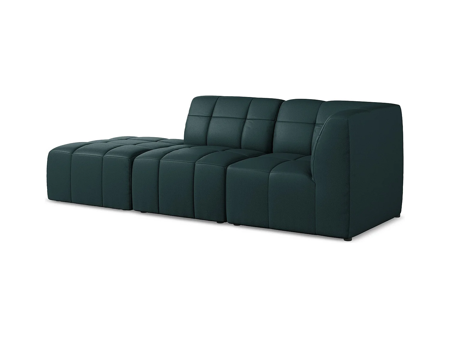 3-Sitzer Modulares Ecksofa - Ecke Links - Kunstleder - Marine - ALOHA
