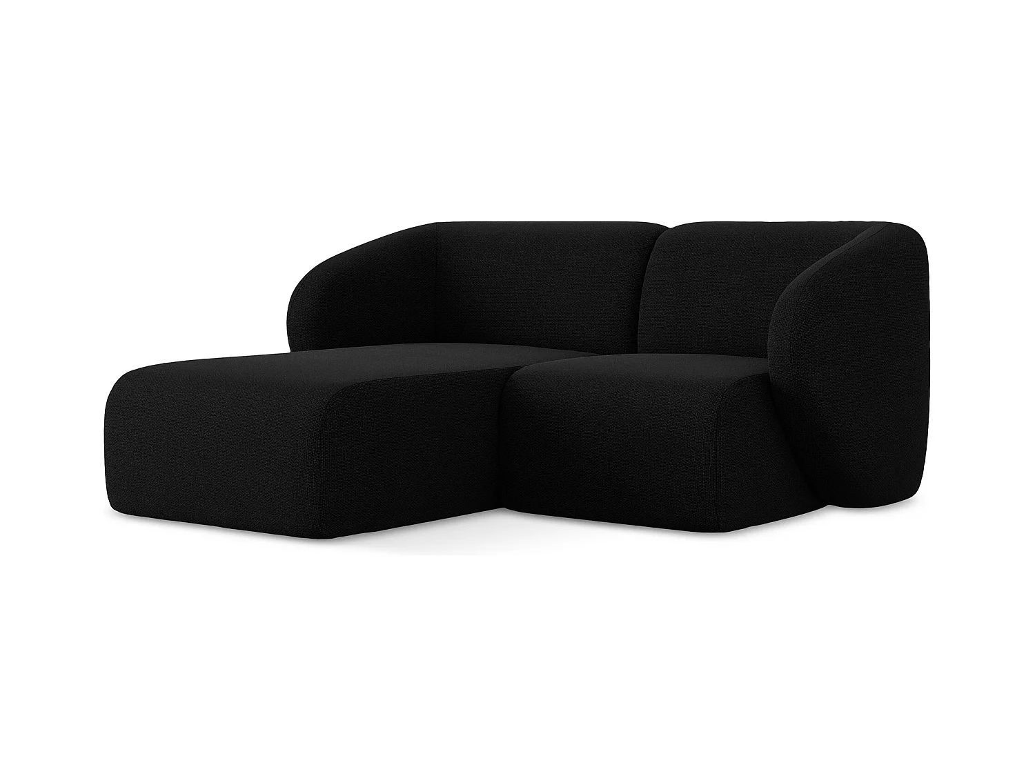 2,5-Sitzer Modulares Ecksofa - Ecke Links - Bouclé - Schwarz - LANI