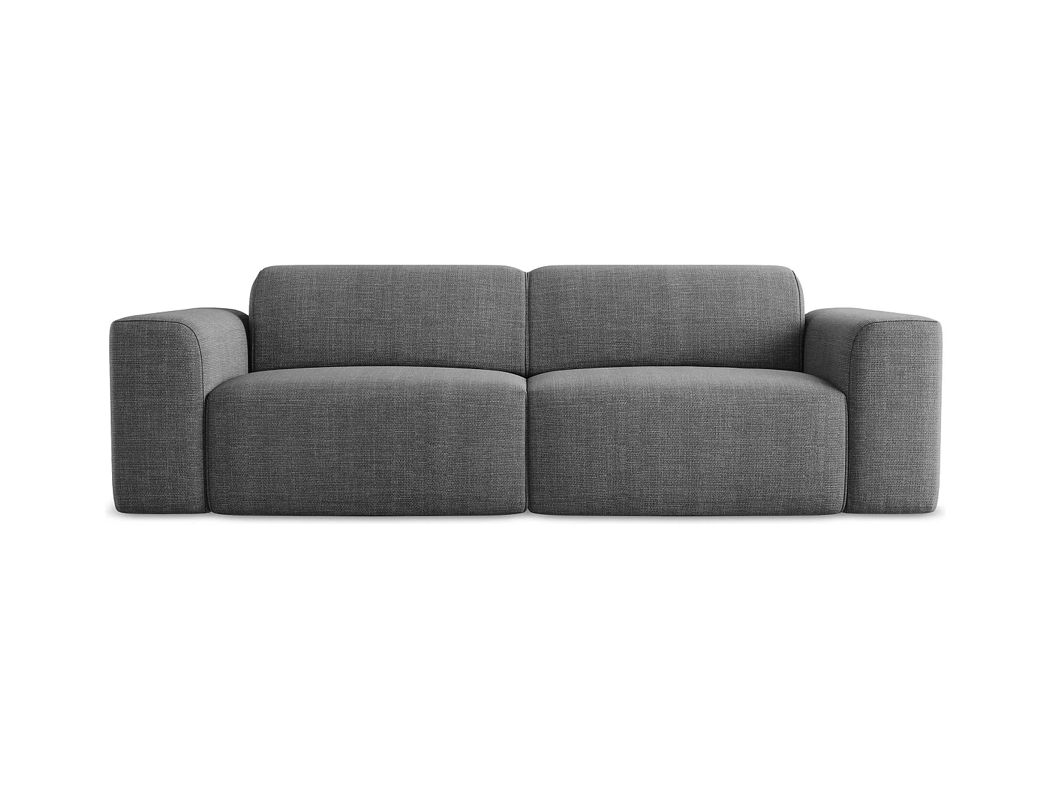2-Sitzer Sofa - - Strukturstoff - Dunkelgrau - KELI