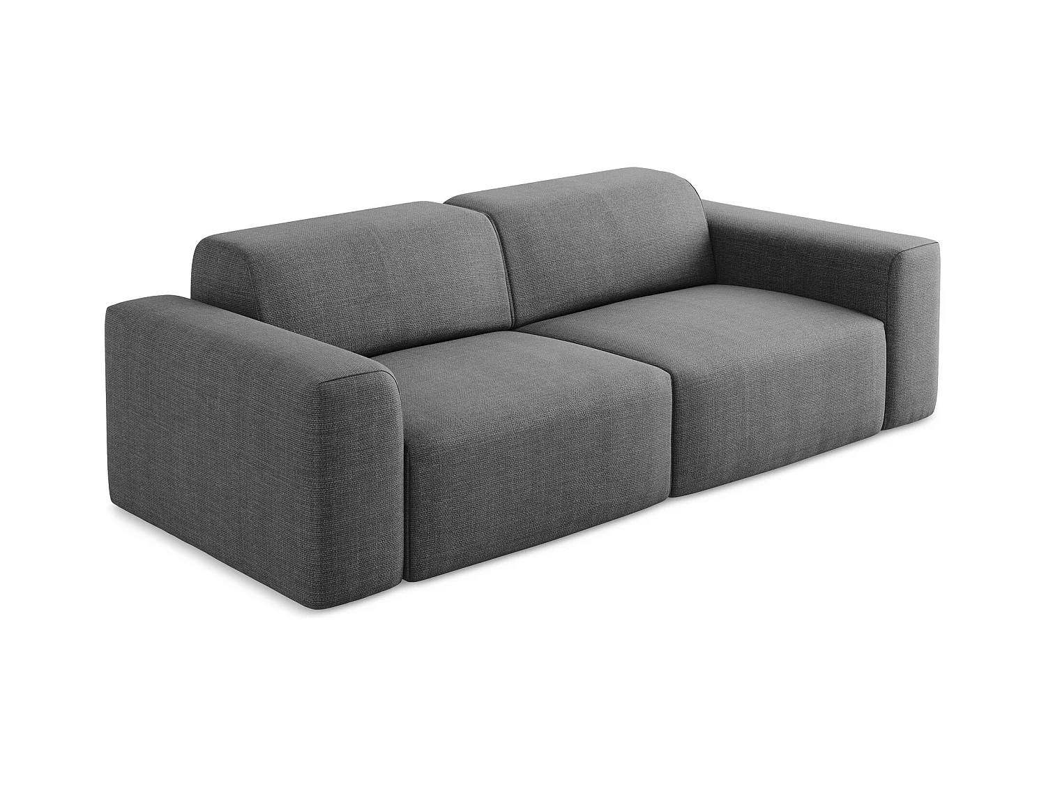 2-Sitzer Sofa - - Strukturstoff - Dunkelgrau - KELI