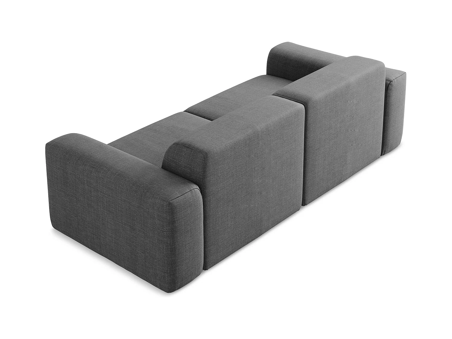 2-Sitzer Sofa - - Strukturstoff - Dunkelgrau - KELI
