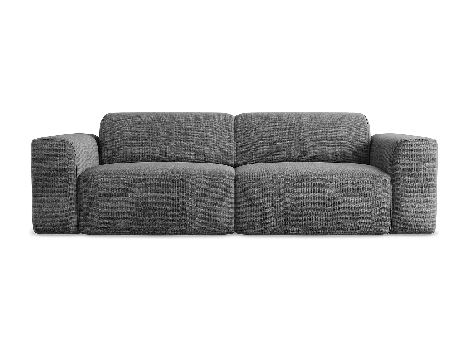 Canapé modulable 2 places en tissu texturé - gris foncé - KELI