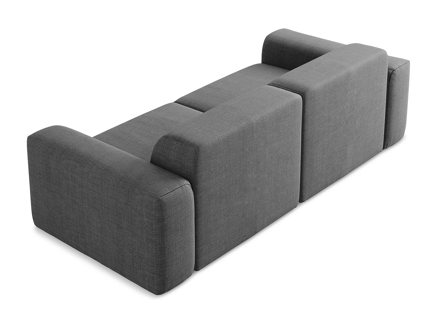 Canapé modulable 2 places en tissu texturé - gris foncé - KELI