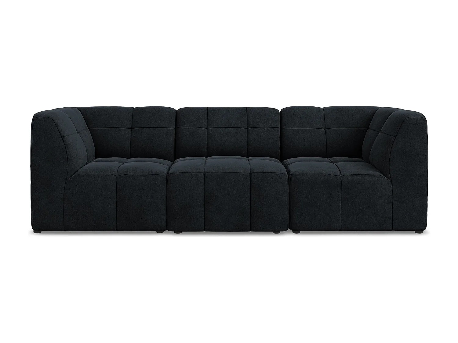 Driezits modulaire bank van koningsblauw velours - ALOHA