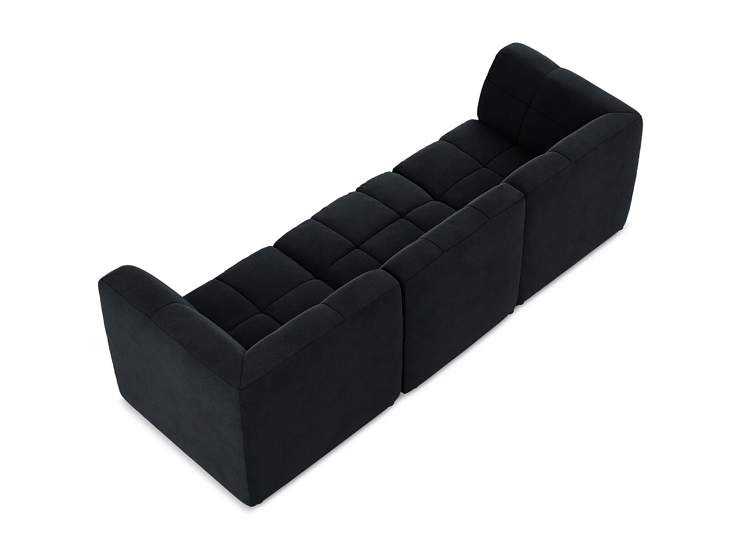 Driezits modulaire bank van koningsblauw velours - ALOHA