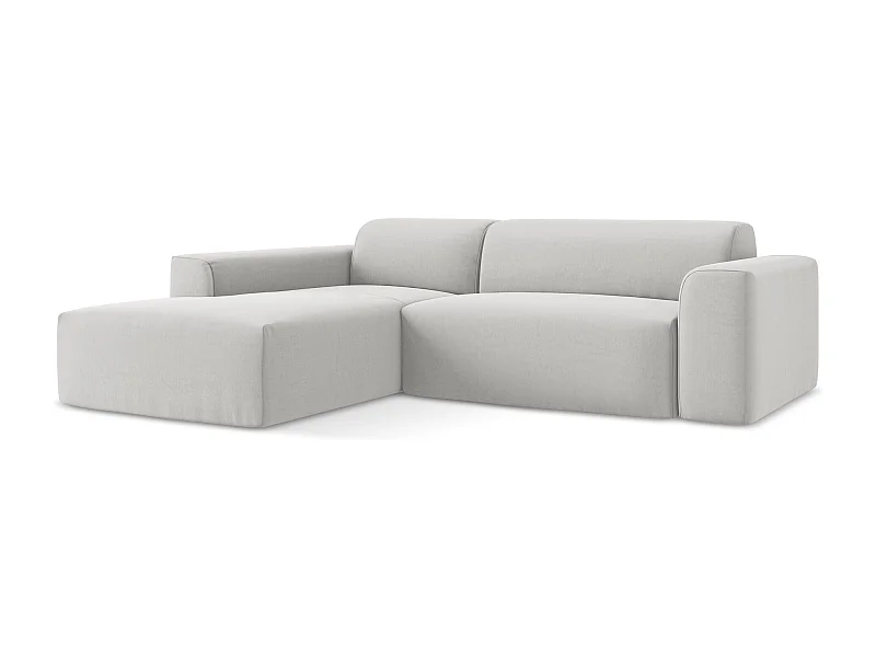 3-Sitzer Modulares Ecksofa - Ecke Links - Samt - Silber - KELI