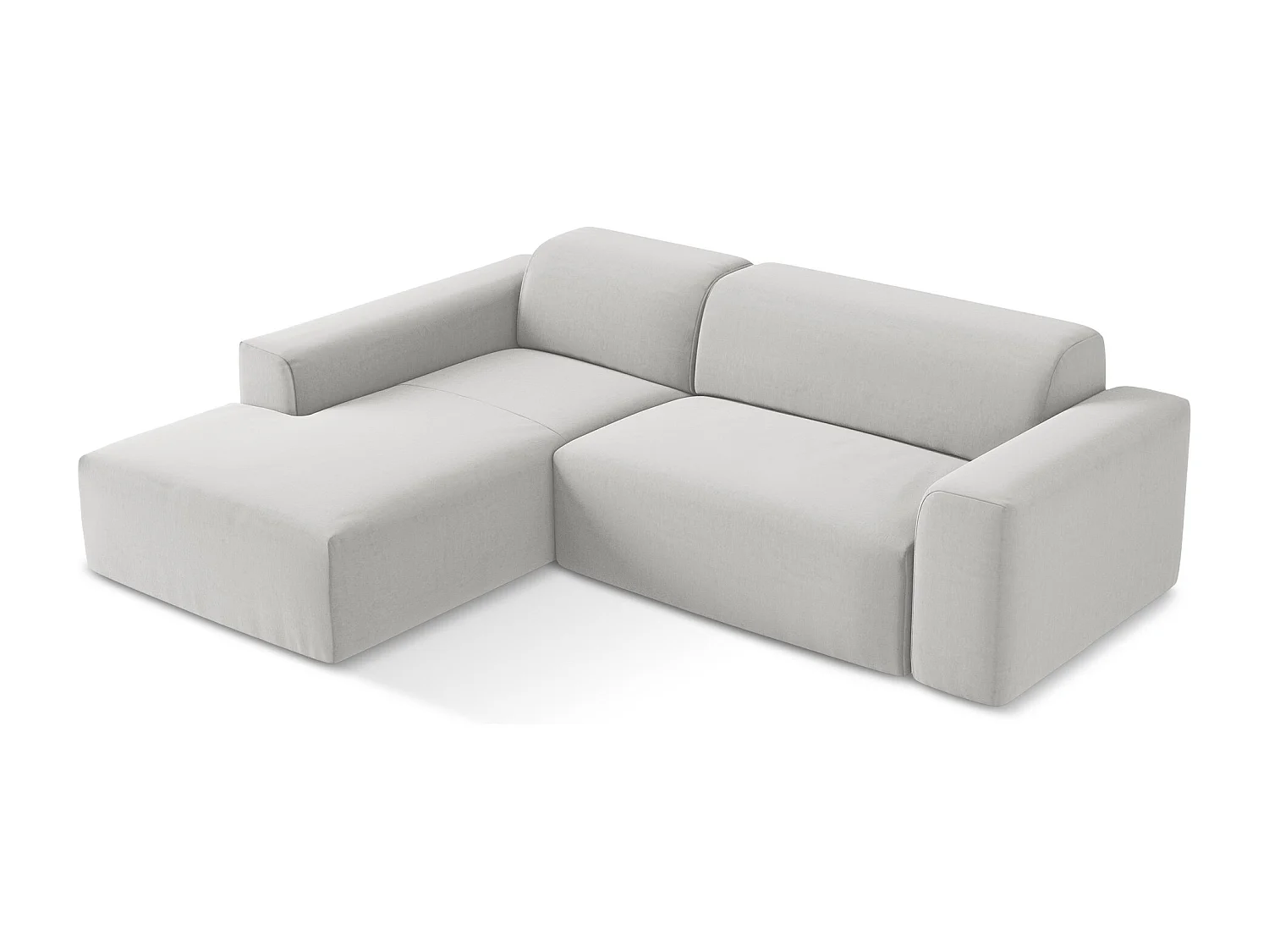 Modulaire hoekbank links van zilver velours - KELI