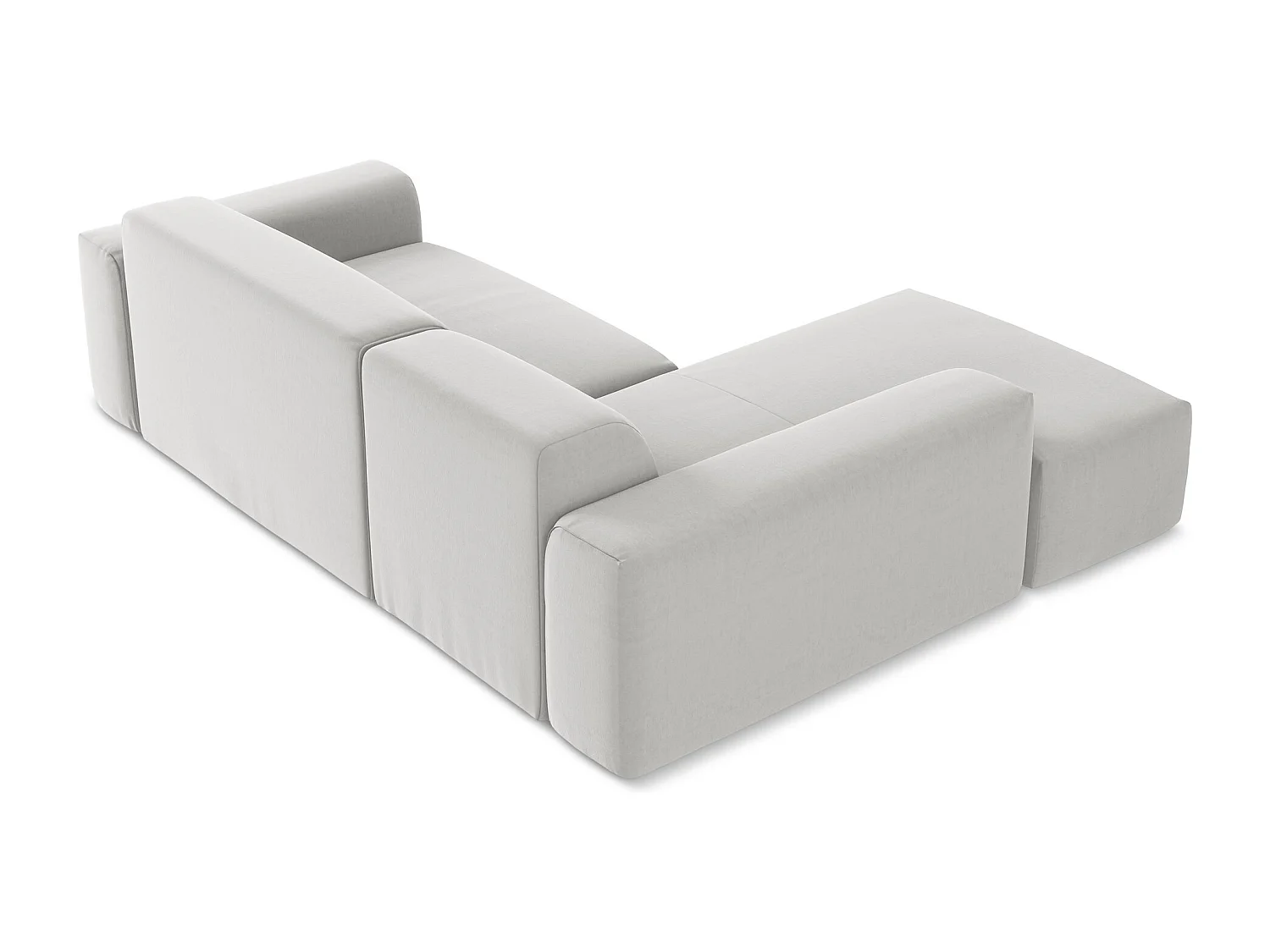 Modulaire hoekbank links van zilver velours - KELI