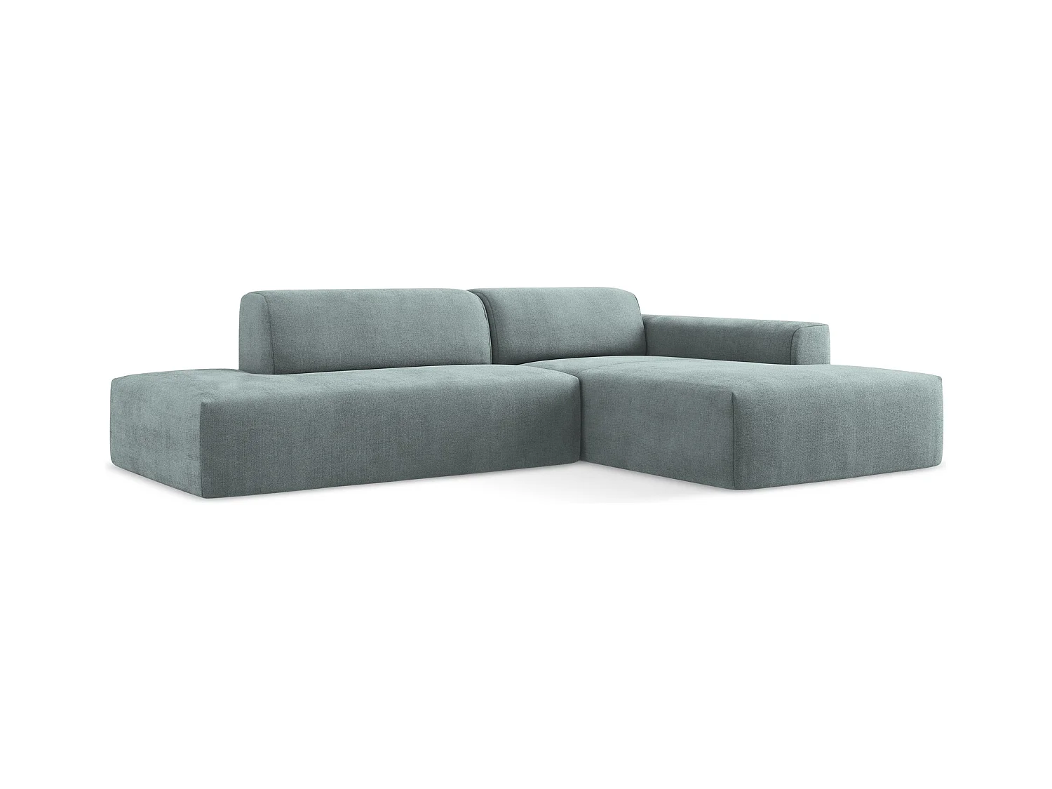 Canapé d'angle 3 places modulaire gauche en tissu texturé - jeans - KELI