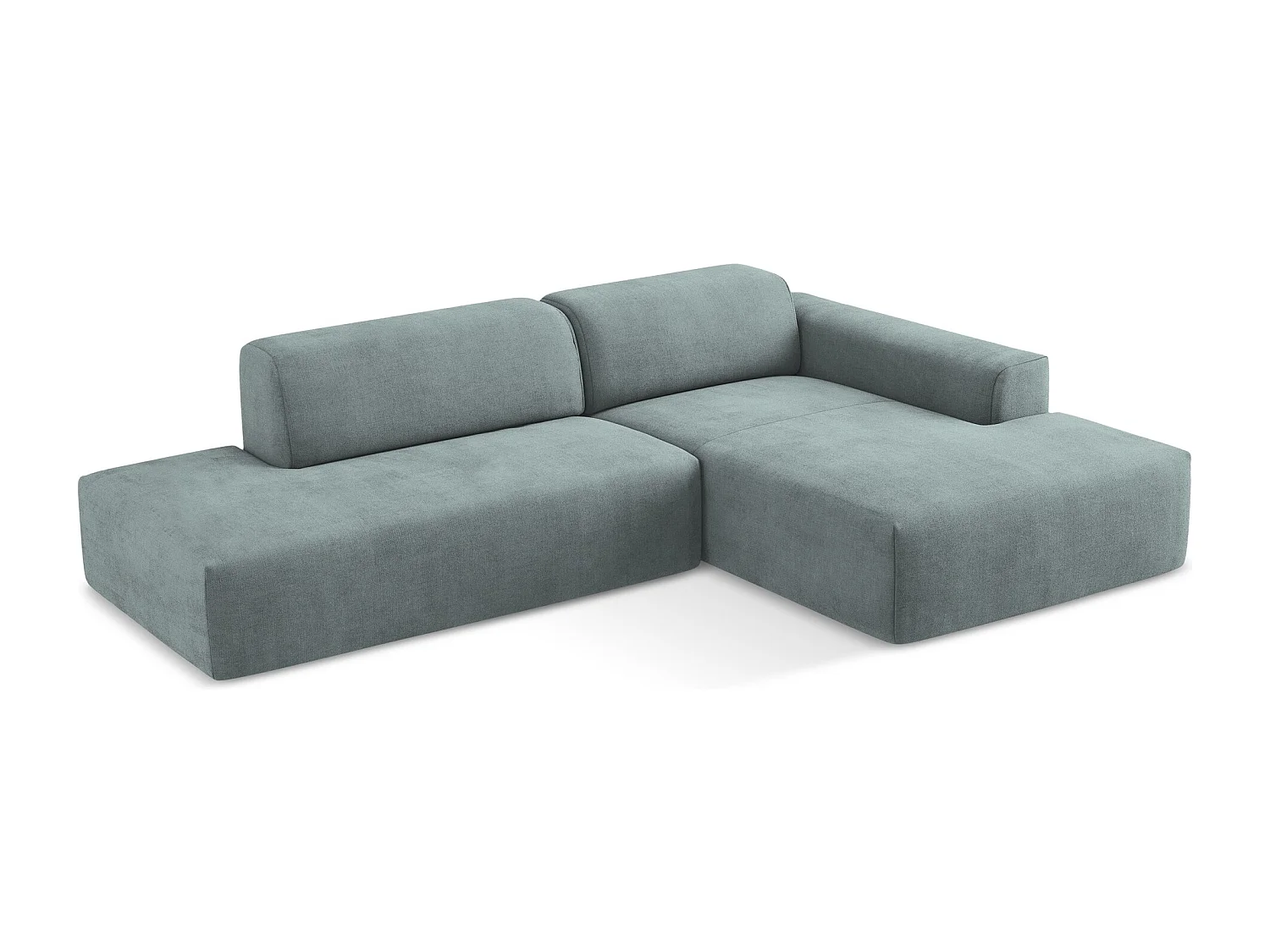 Canapé d'angle 3 places modulaire gauche en tissu texturé - jeans - KELI