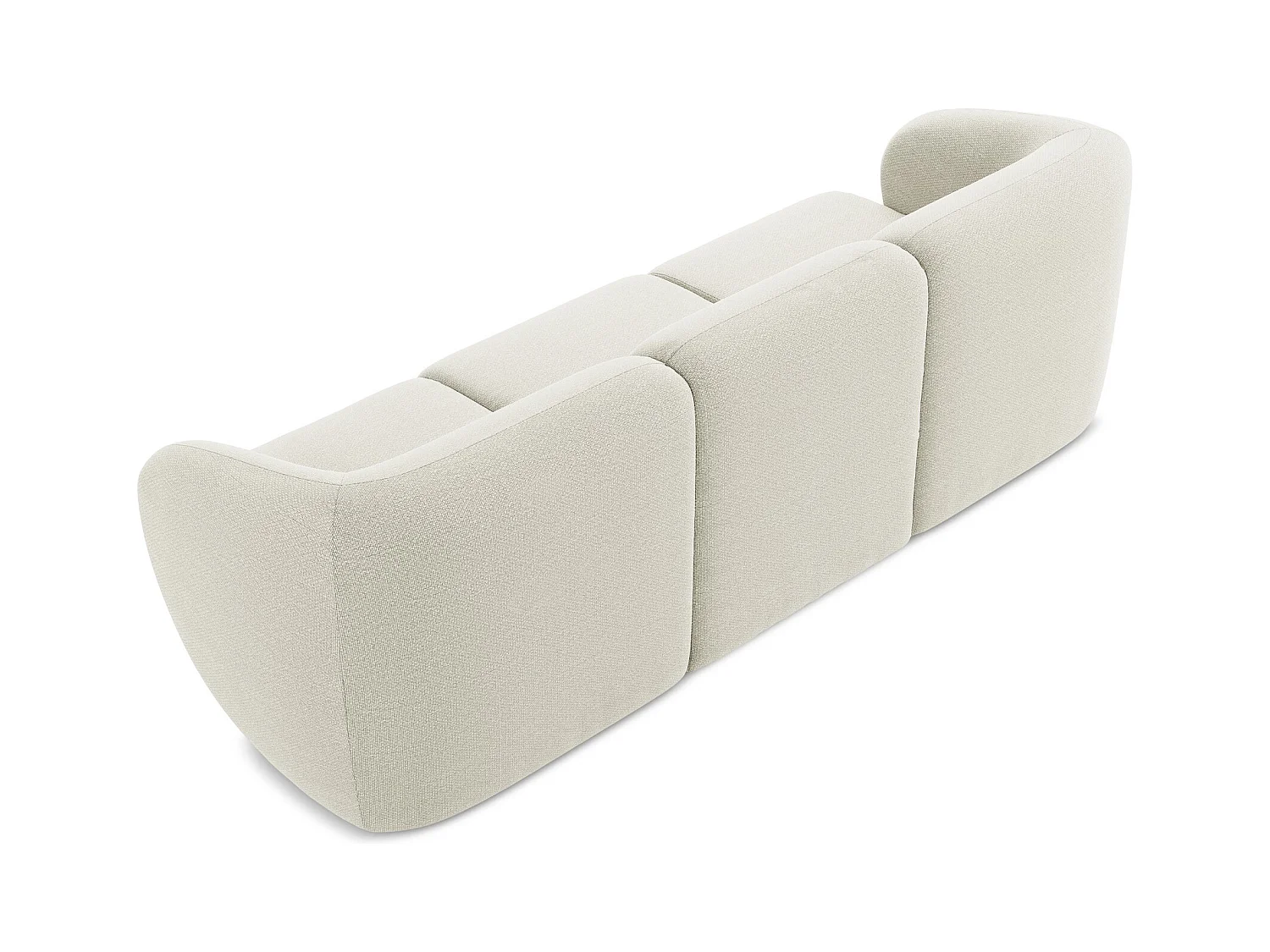 Driezits modulaire bank van zand bouclé - LANI