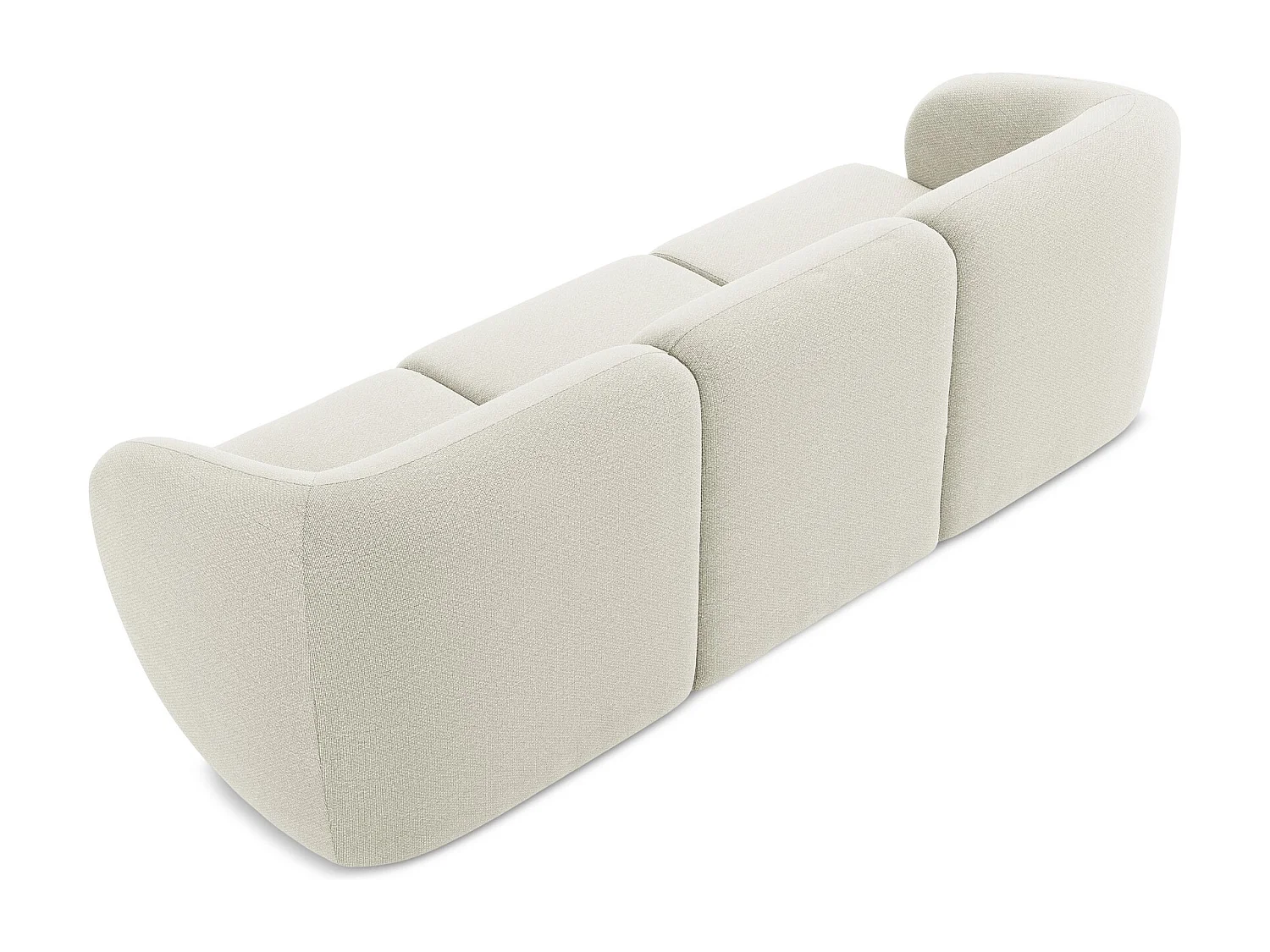 Canapé modulable 3 places en tissu bouclette - sable - LANI