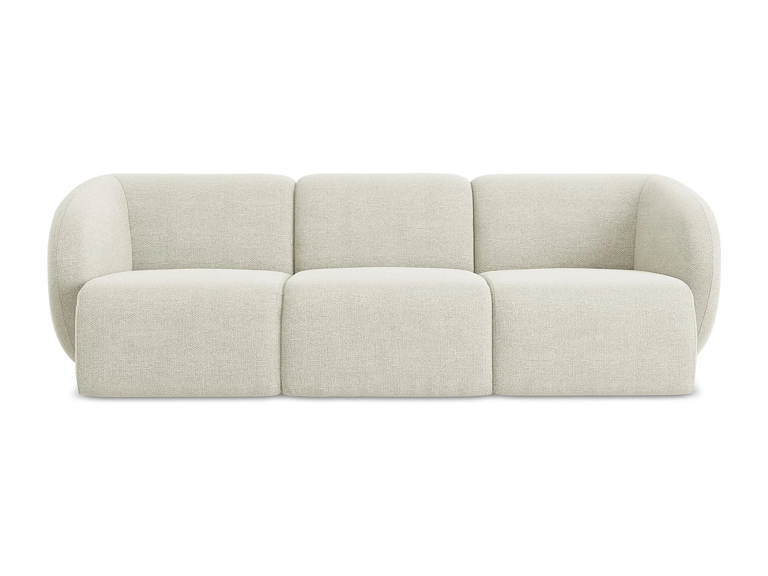 Canapé modulable 3 places en tissu bouclette - sable - LANI