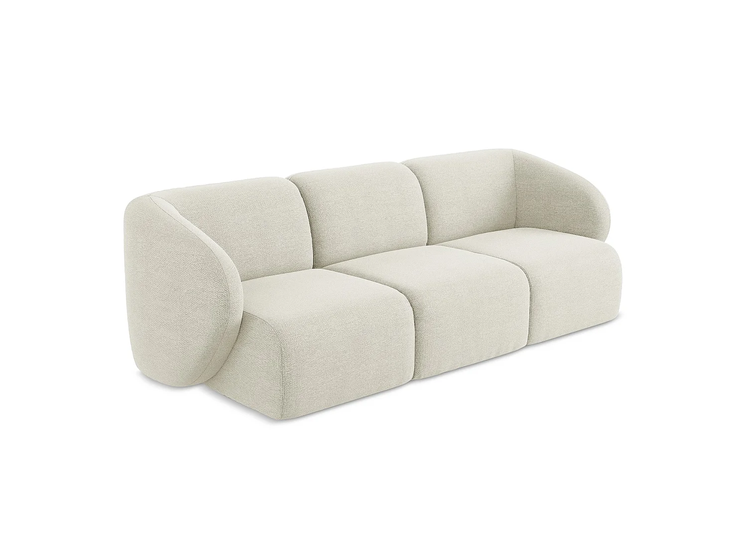Modulares 3-Sitzer Sofa - - Bouclé - Sand - CERVO