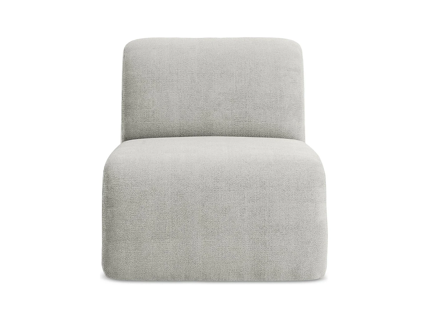 Fauteuil pour canapé modulable en tissu chenille - gris clair - LANI