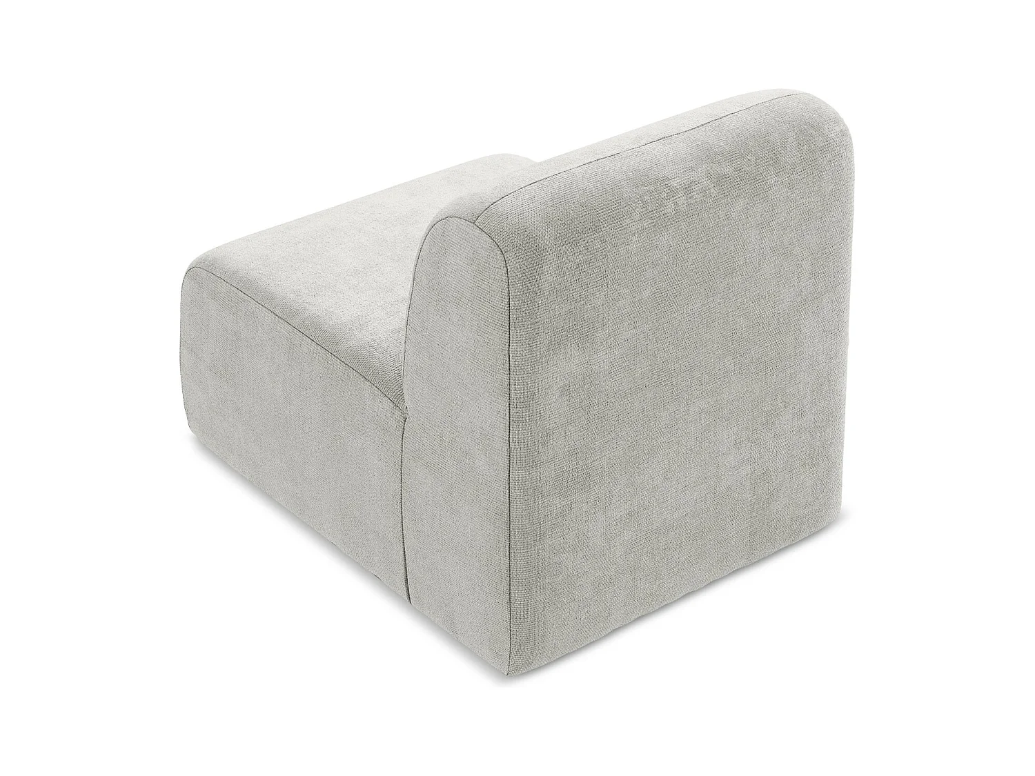 Fauteuil pour canapé modulable en tissu chenille - gris clair - LANI