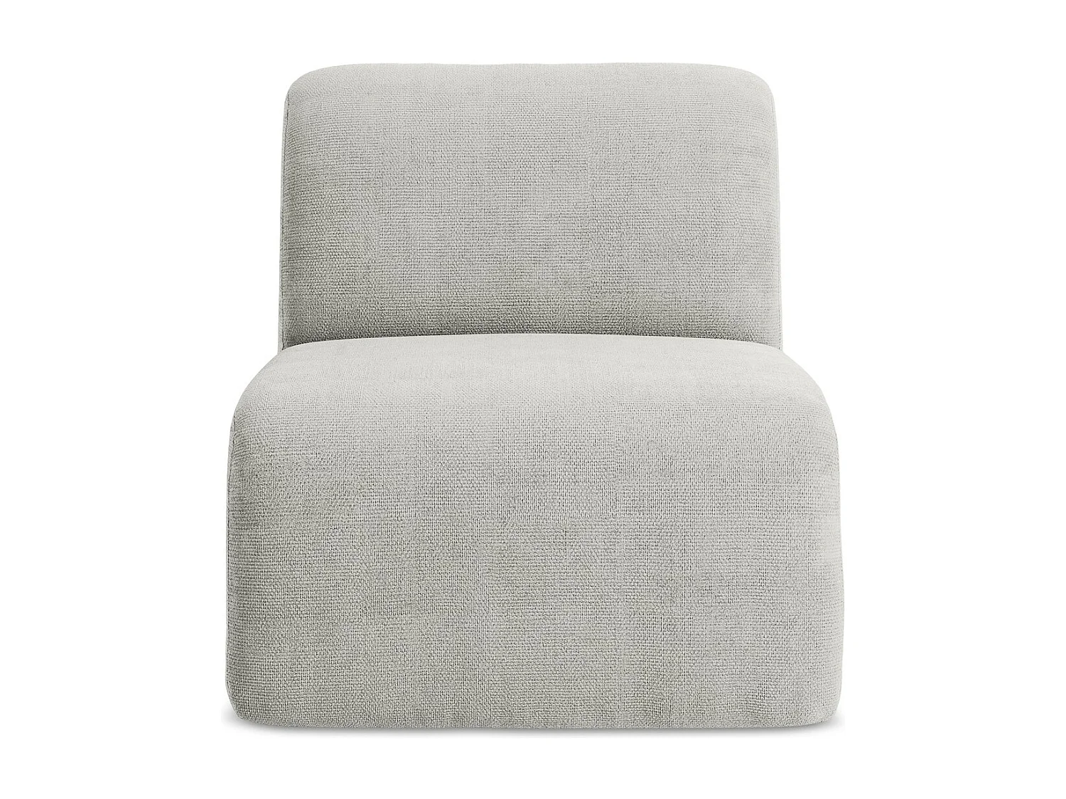 Fauteuil pour canapé modulable en tissu chenille - gris clair - LANI