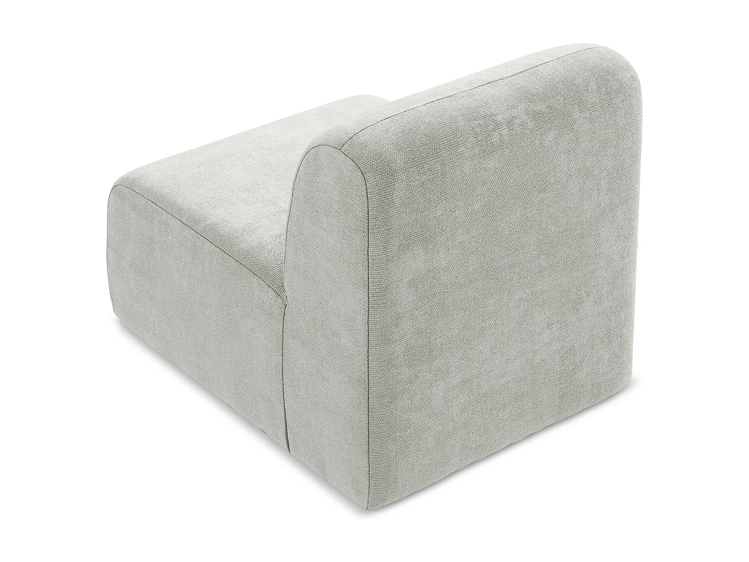 Fauteuil pour canapé modulable en tissu chenille - gris clair - LANI