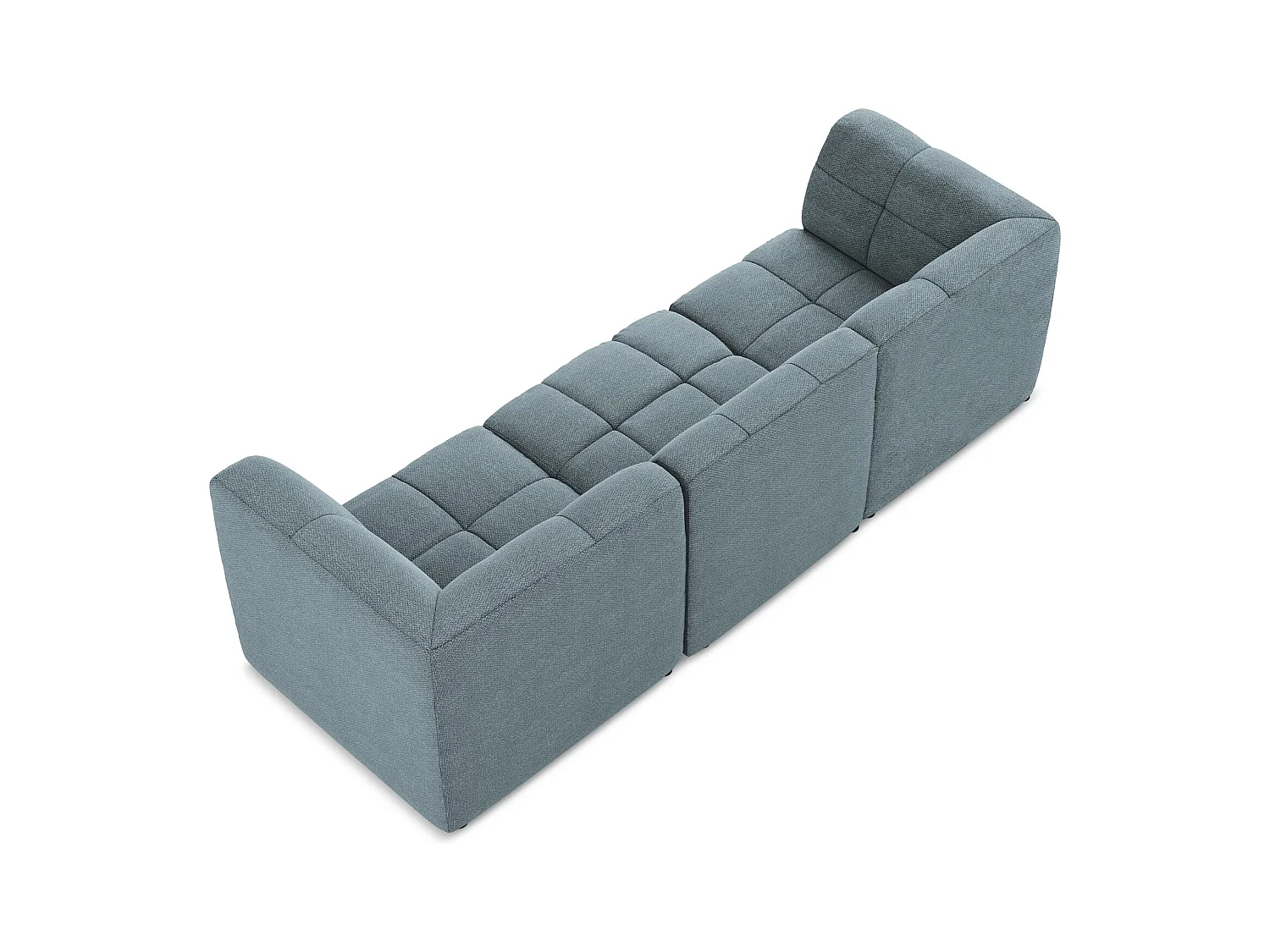 Driezits modulaire bank van jeans bouclé - ALOHA