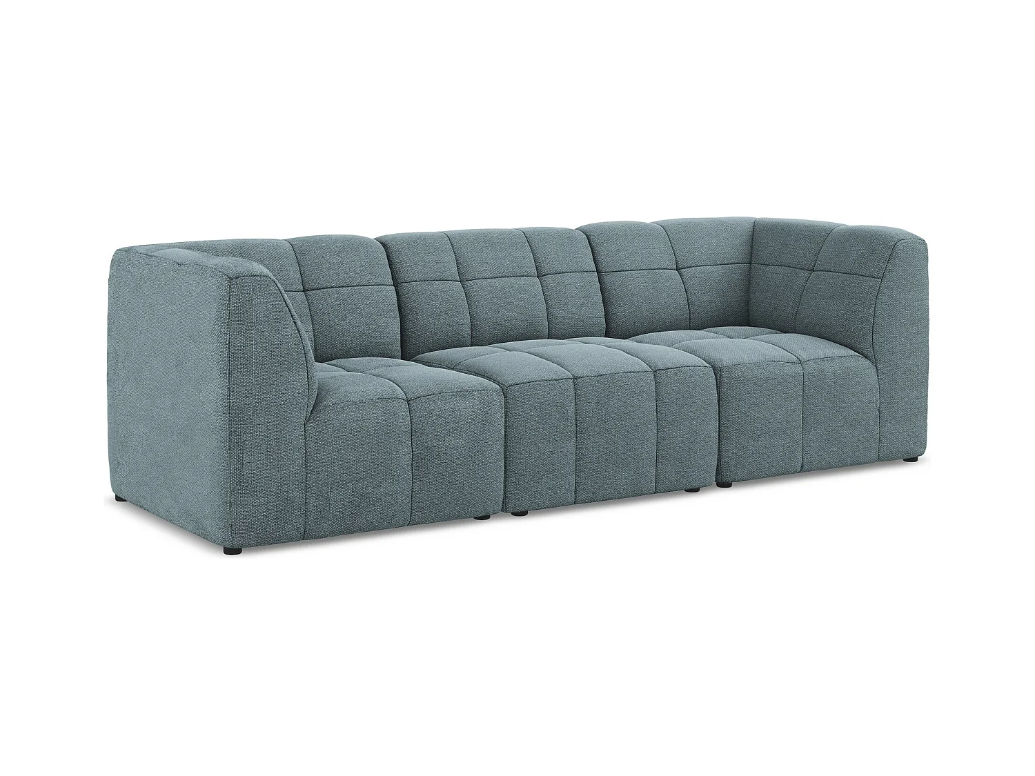 Modulares 3-Sitzer Sofa - - Bouclé - Jeans - ALOHA