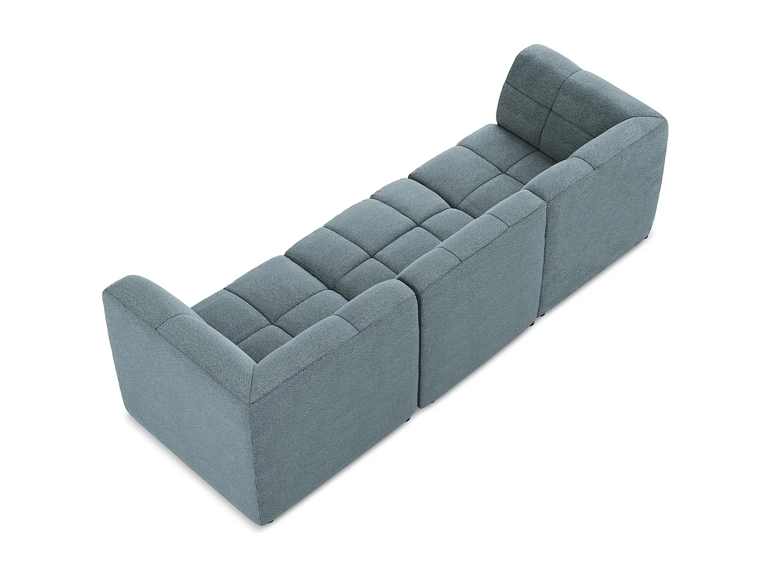 Canapé modulable 3 places en tissu bouclette - jeans - ALOHA